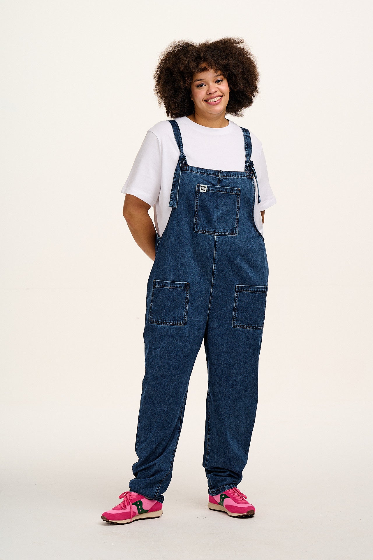 Original - Denim Dungarees in Mid Wash Blue