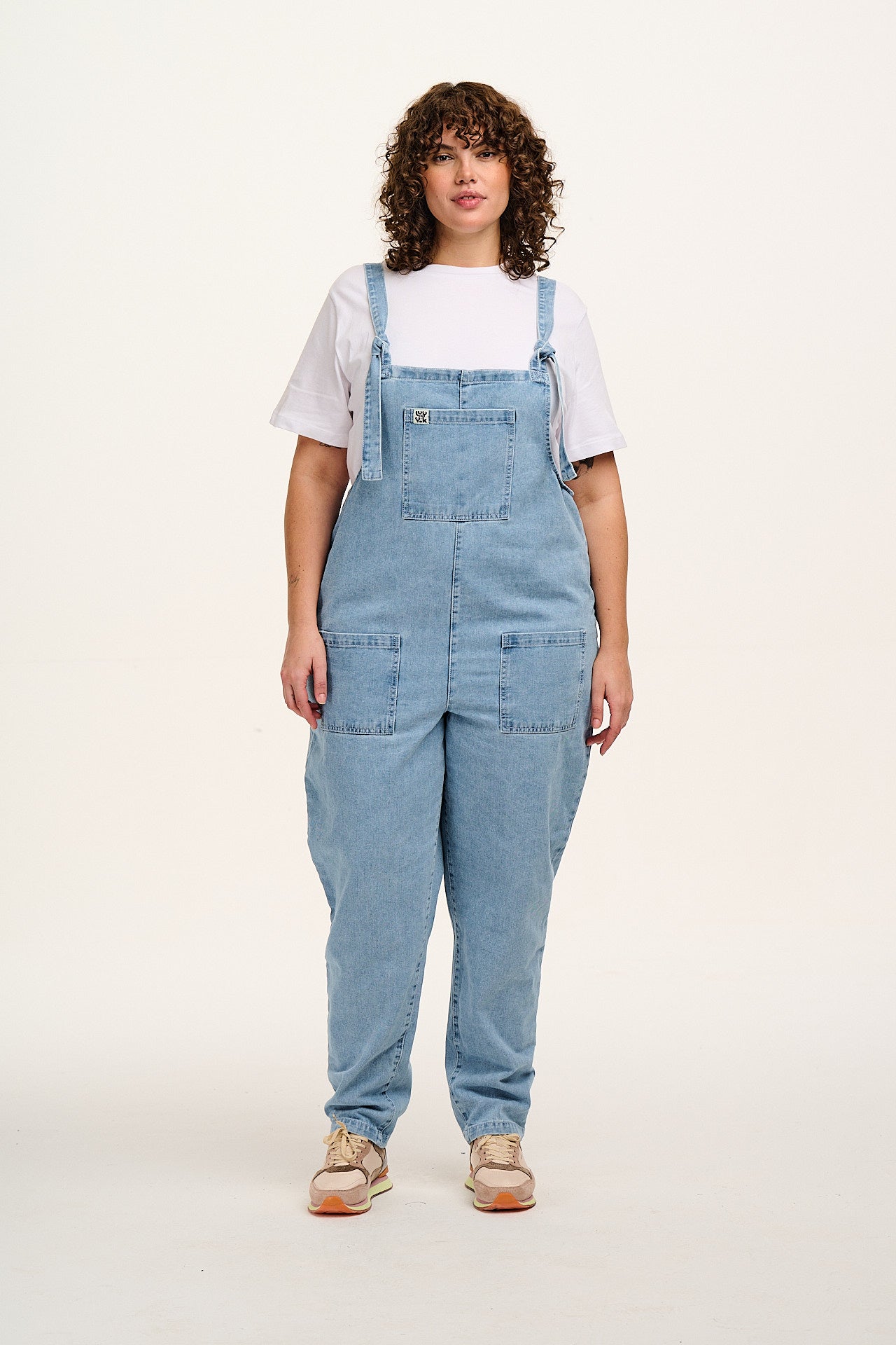 Original - Denim Dungarees in Light Wash Blue