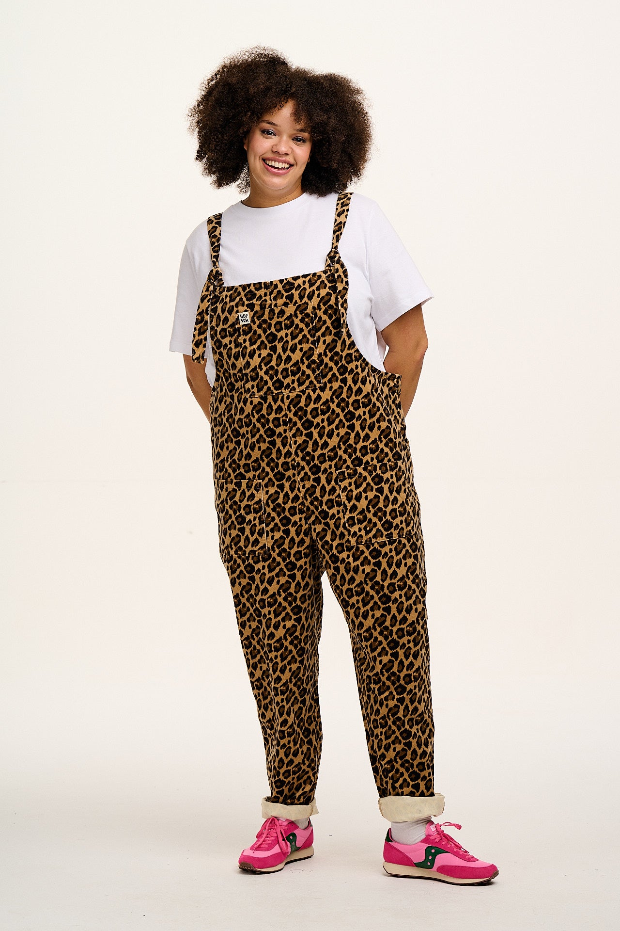 Original - Corduroy Dungarees in Leopard Print