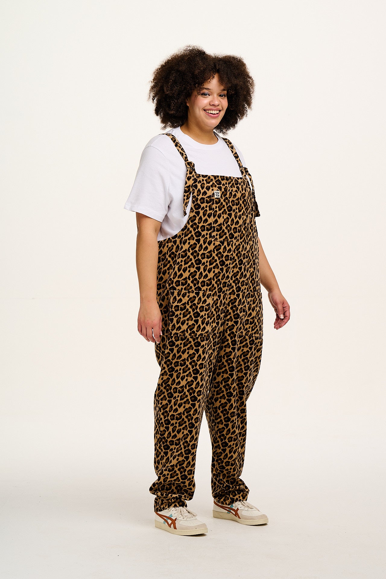 Original - Corduroy Dungarees in Leopard Print