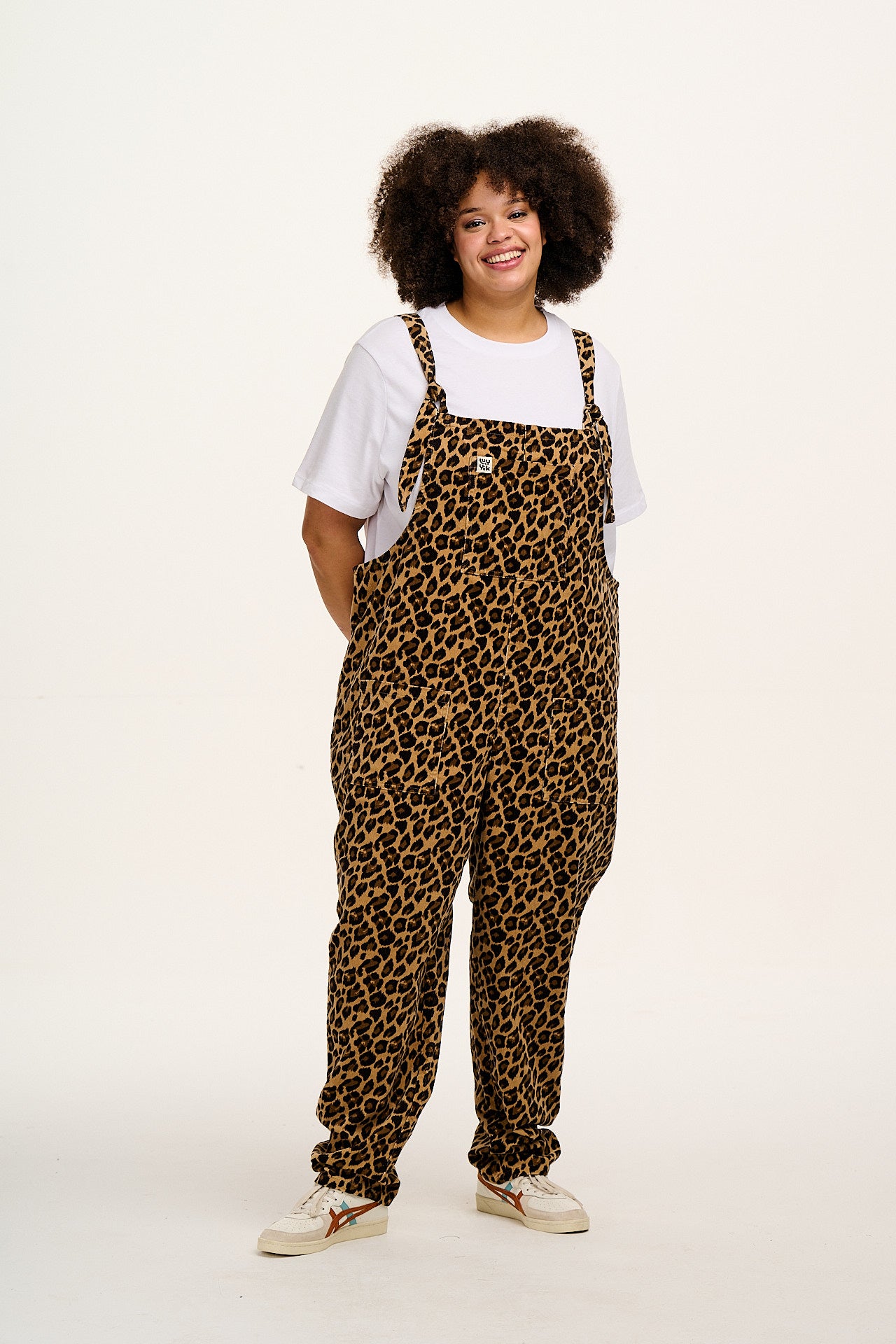 Organic Corduroy Leopard Print Dungarees Lucy Yak