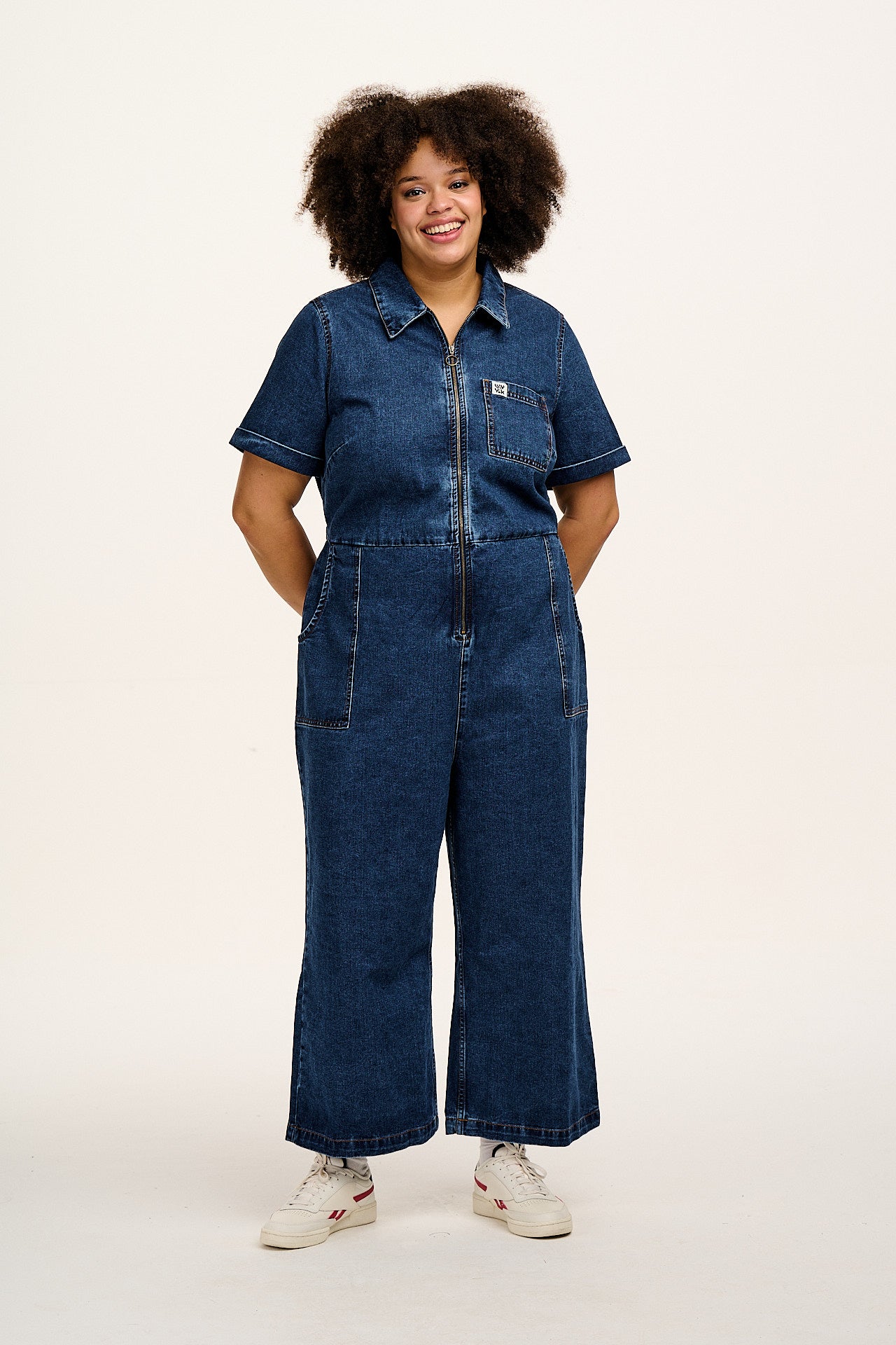 Ragan - Denim Jumpsuit in Mid Wash Blue