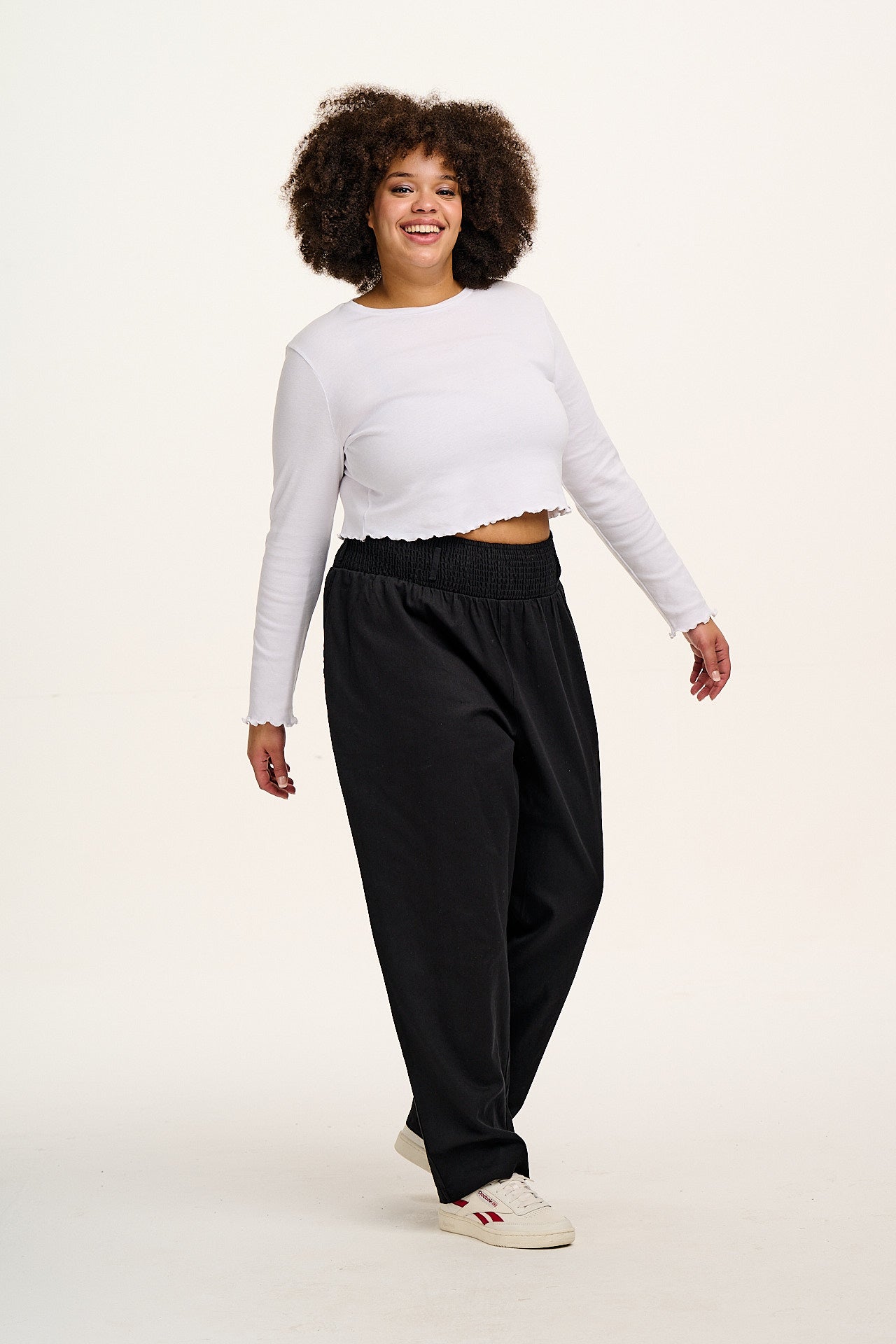 Alexa - Cotton Trousers in Black