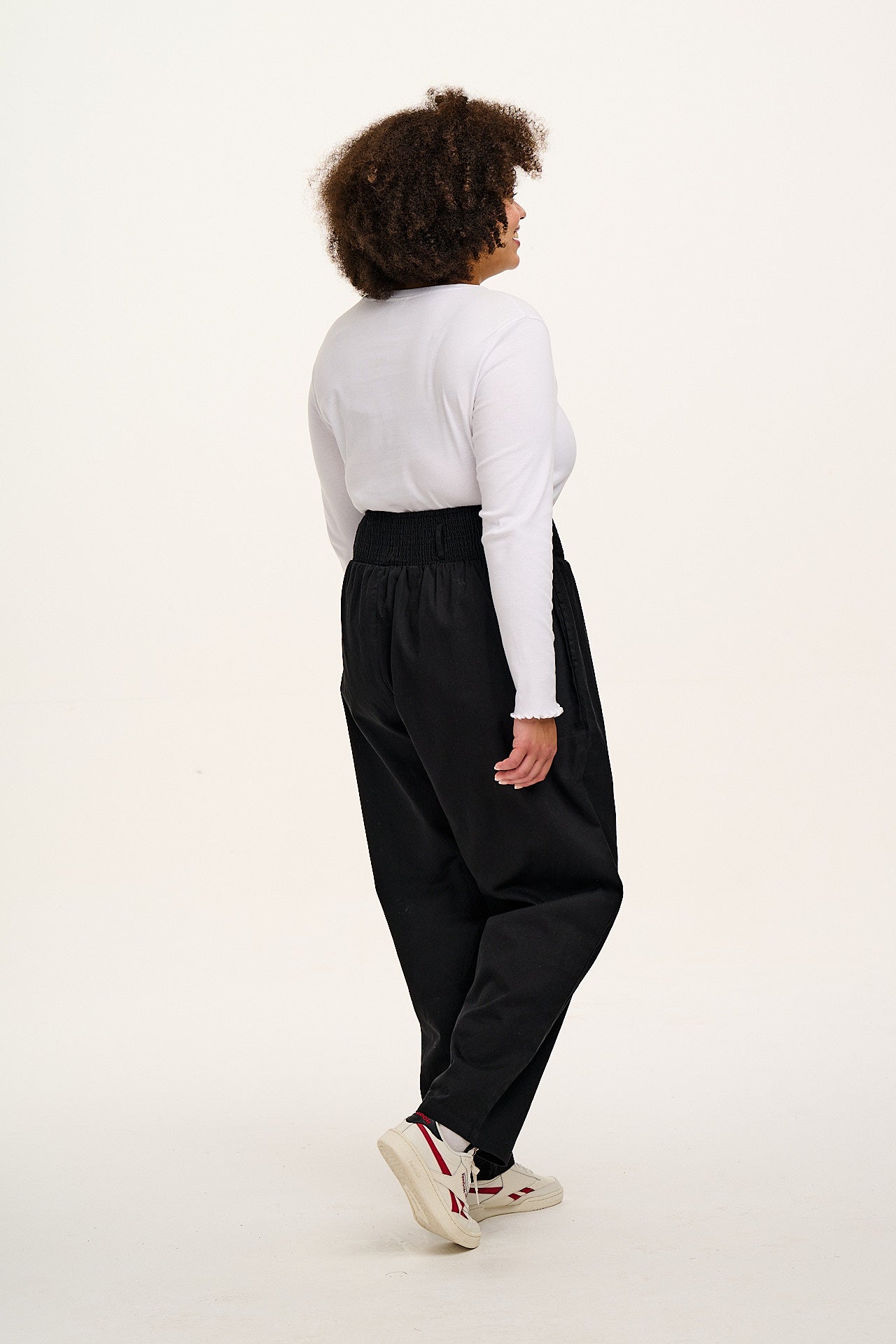 Alexa - Cotton Trousers in Black