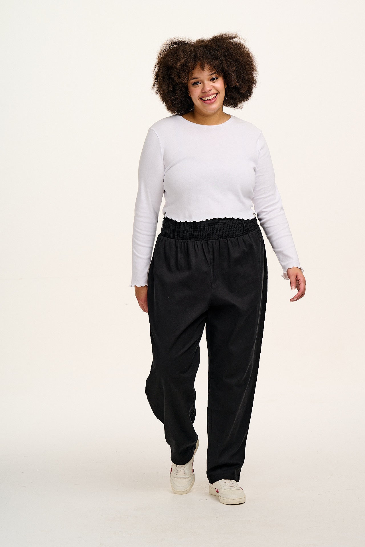 Alexa - Cotton Trousers in Black