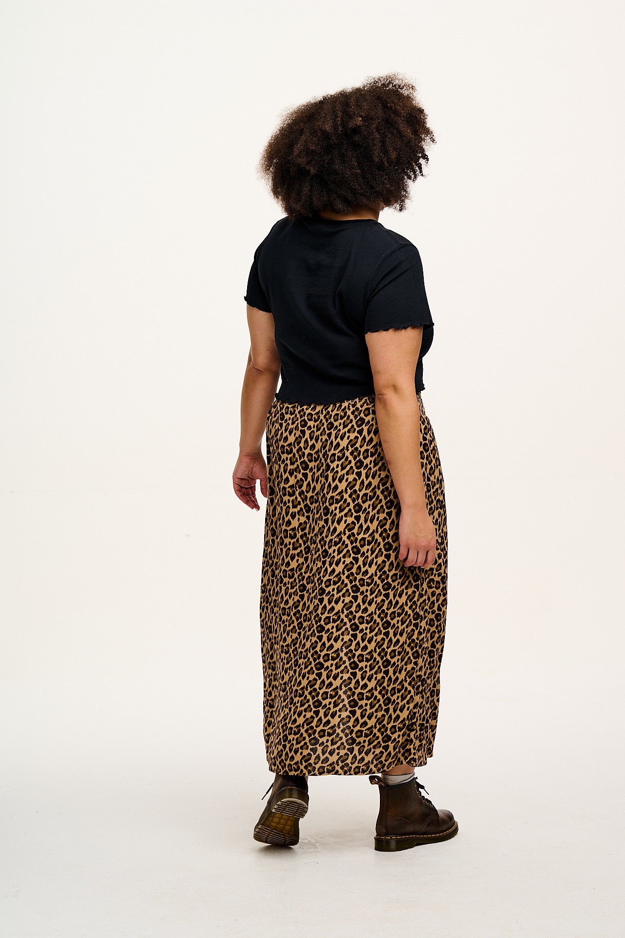 Poppy - Elasticated Waist Skirt in Leopard Print