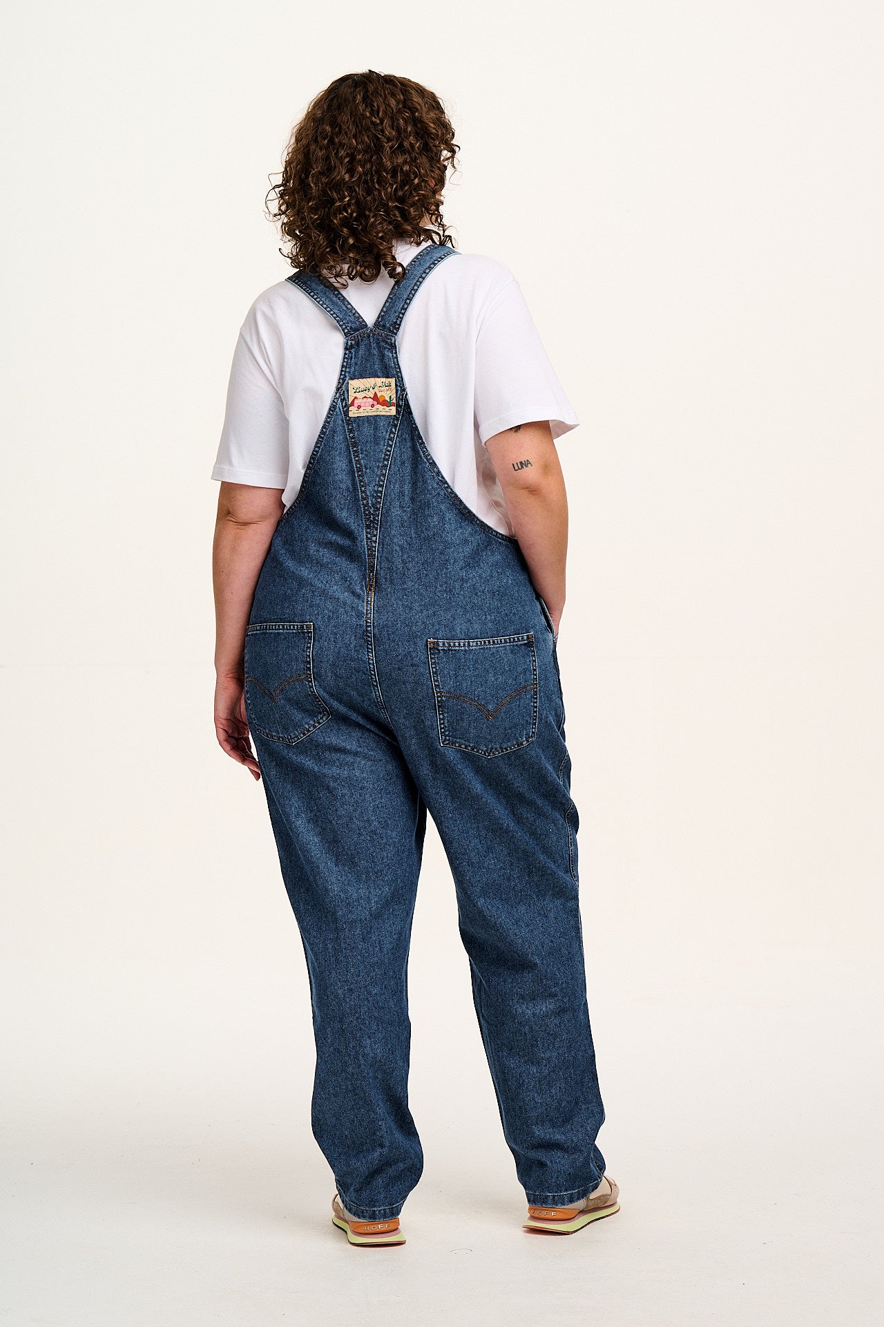 Reuben - Denim Dungarees in Mid Wash Blue