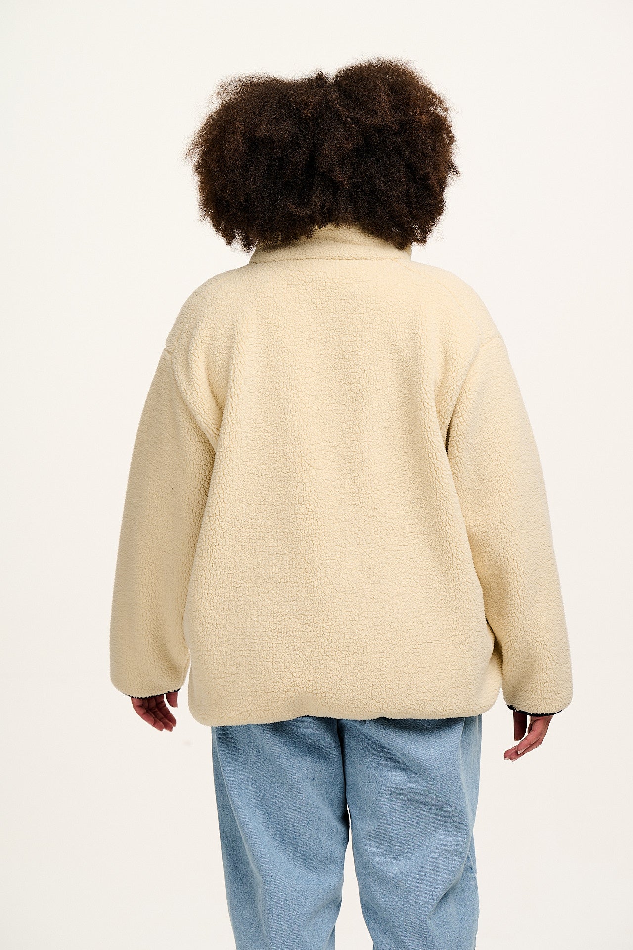 Harper - Borg Fleece Jacket in Cream