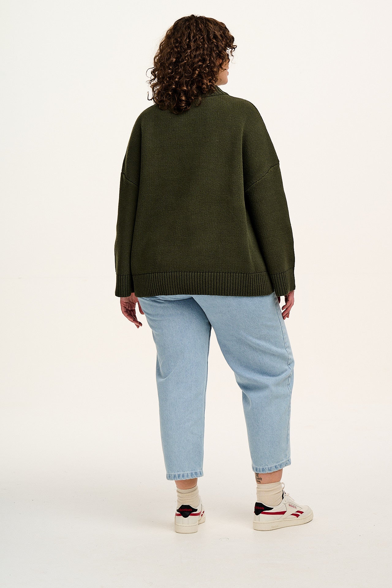 Amari - Oversized Knitted Jumper in Green Melanie Print