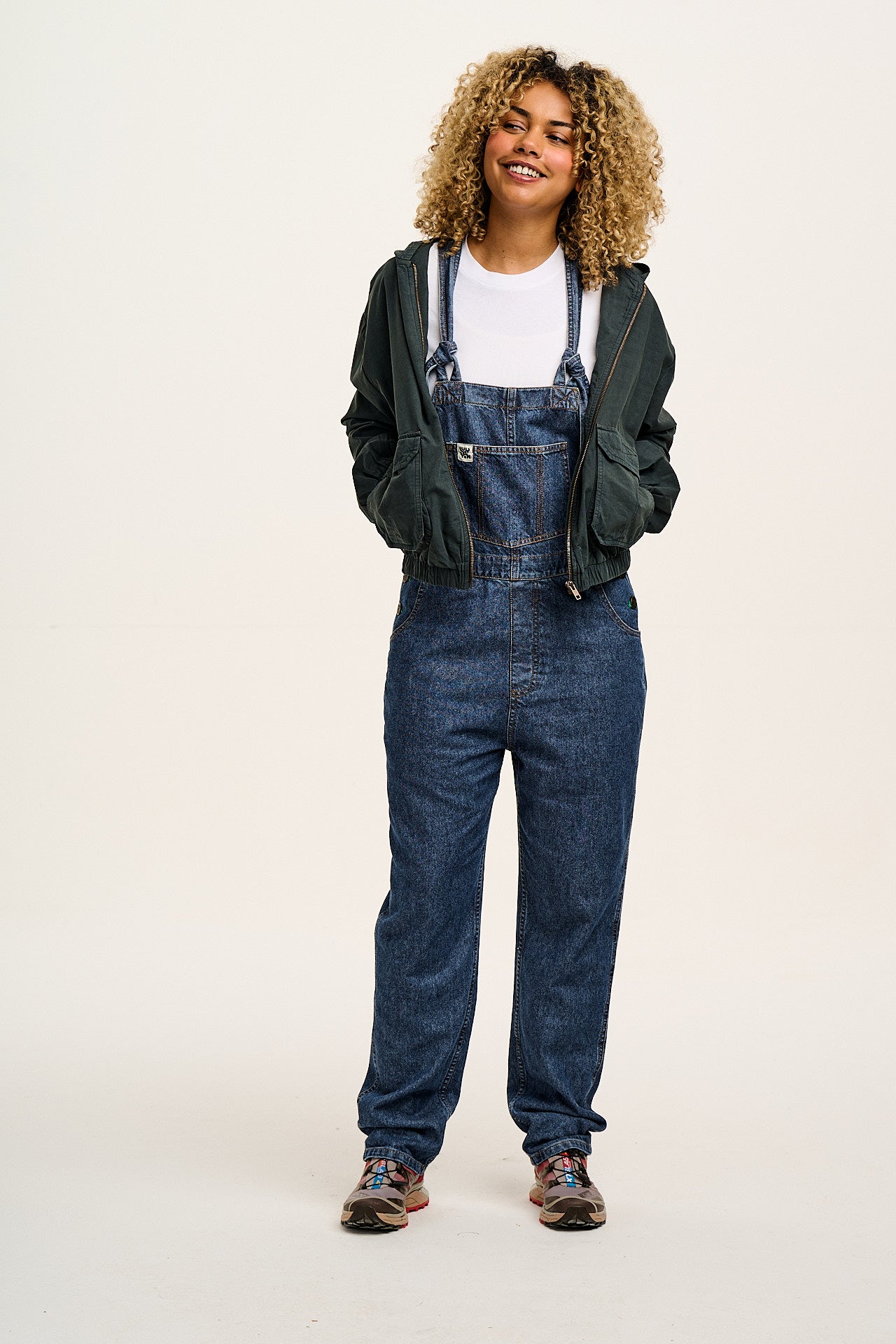 Reuben - Denim Dungarees in Mid Wash Blue