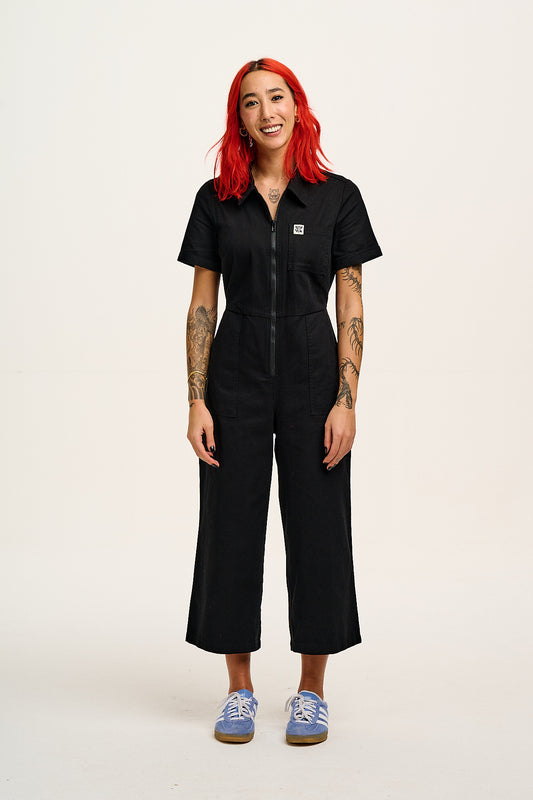 Ragan - Cotton Jumpsuit in Black