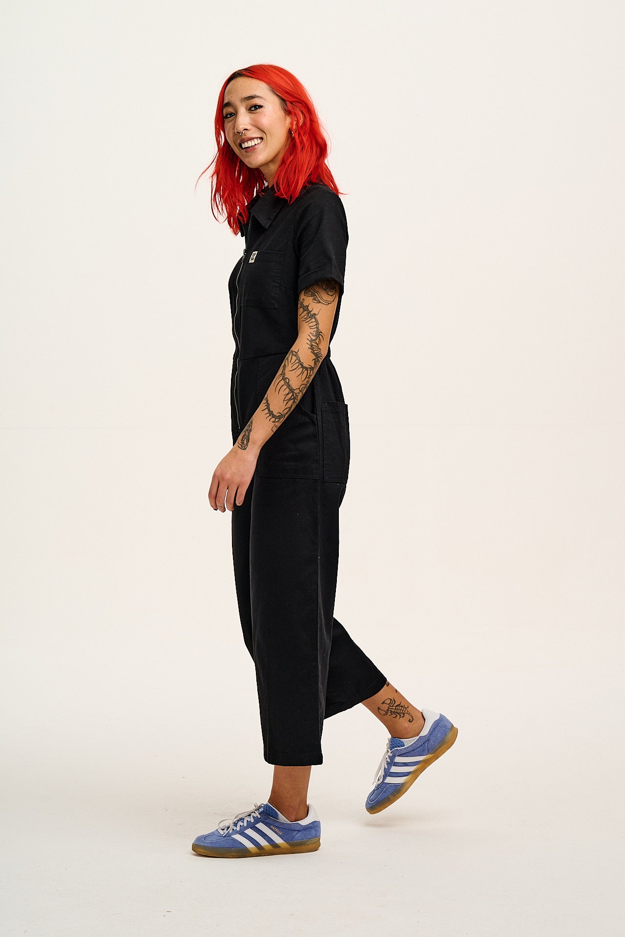 Ragan - Cotton Jumpsuit in Black