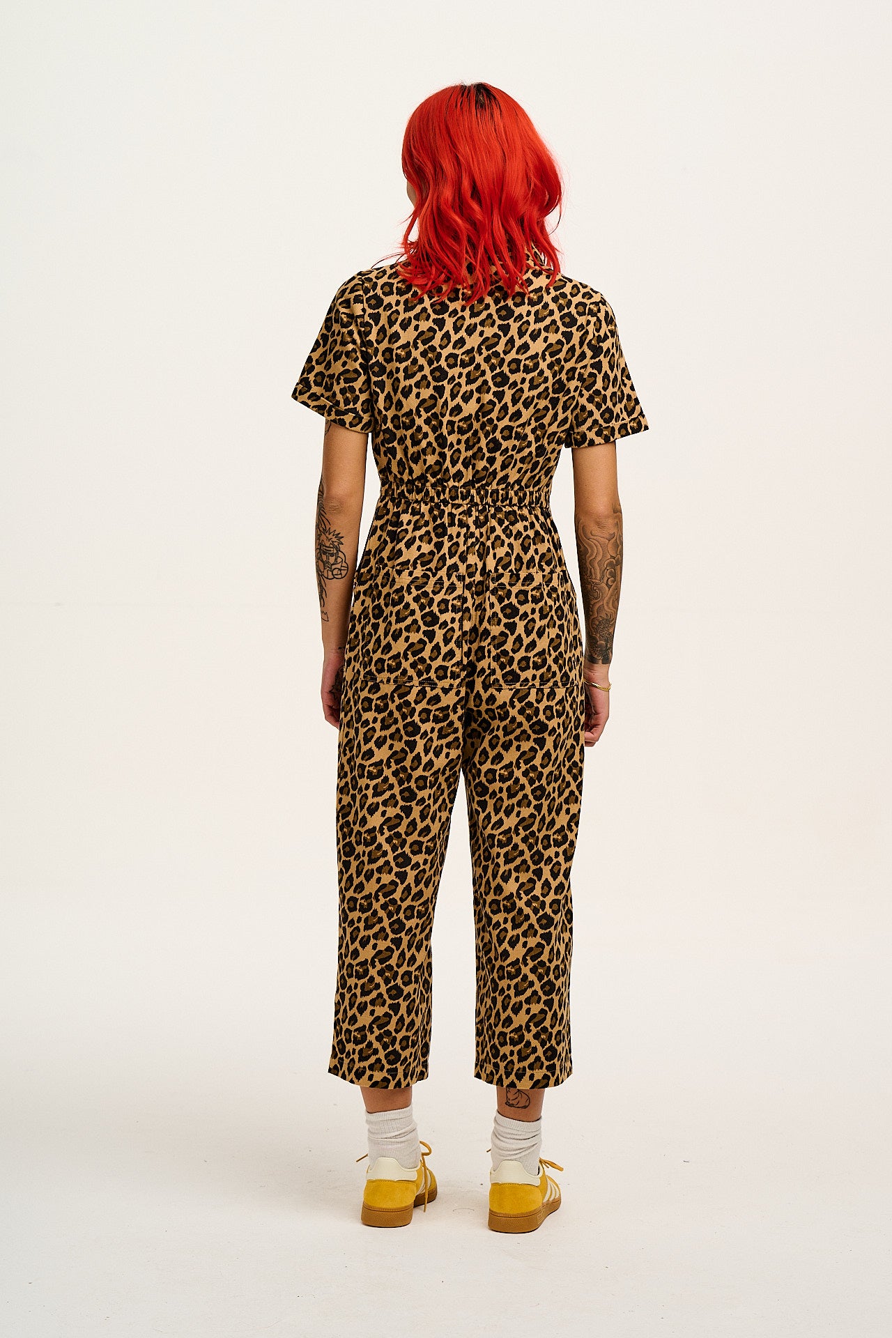 Ragan - Cotton Jumpsuit in Leopard Print