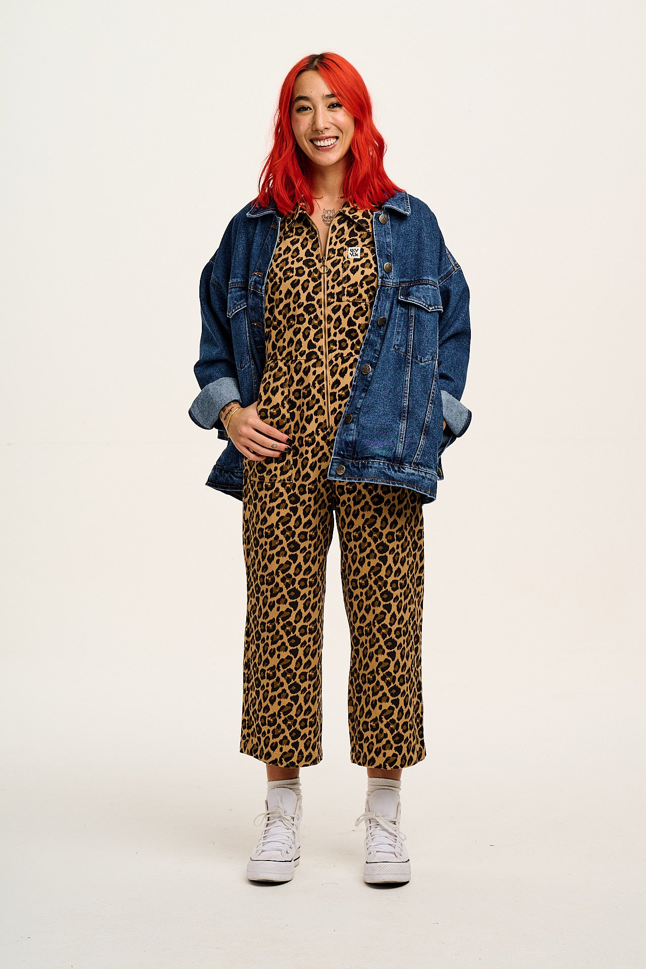 Ragan - Cotton Jumpsuit in Leopard Print