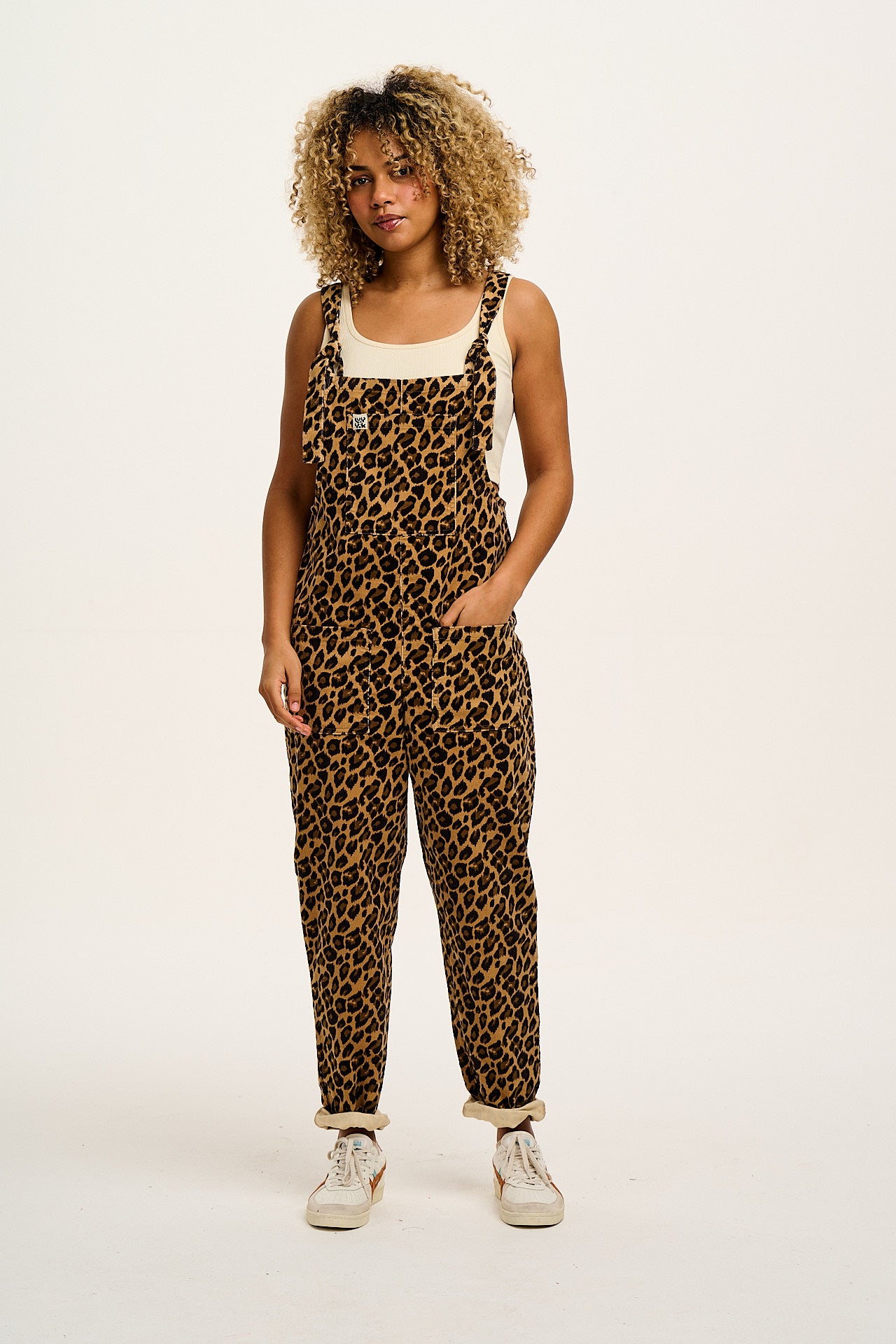 Original - Corduroy Dungarees in Leopard Print