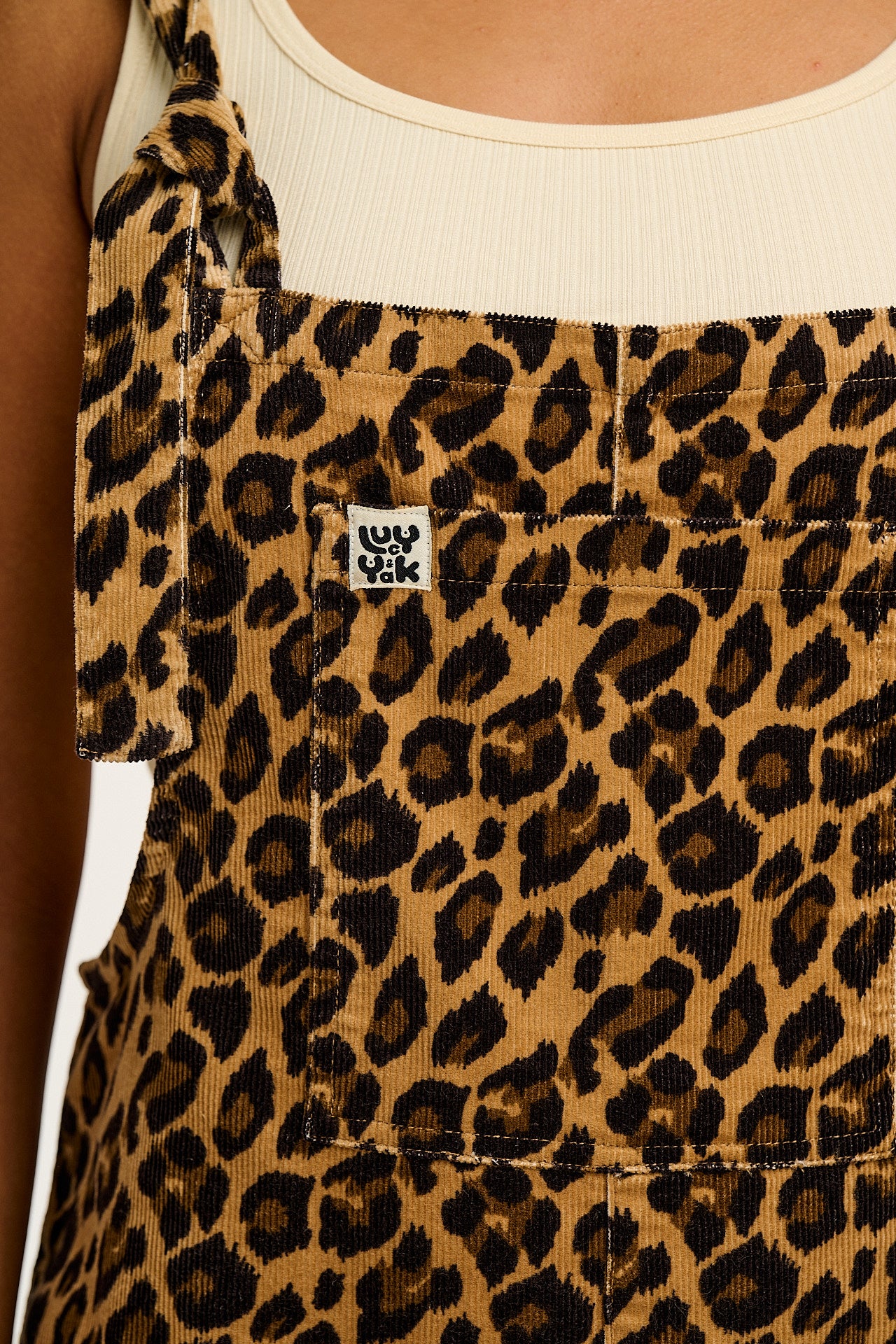 Original - Corduroy Dungarees in Leopard Print