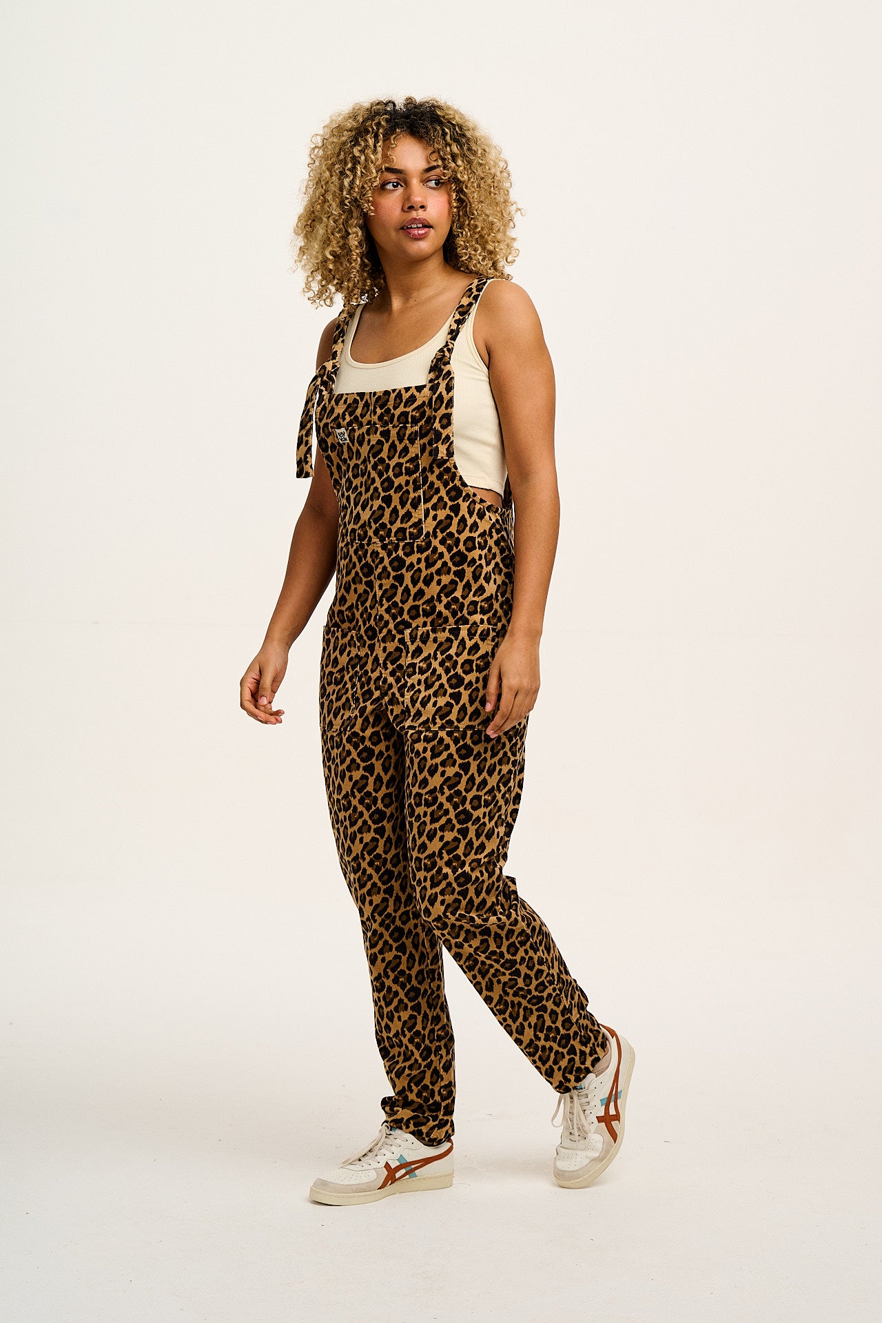 Original - Corduroy Dungarees in Leopard Print