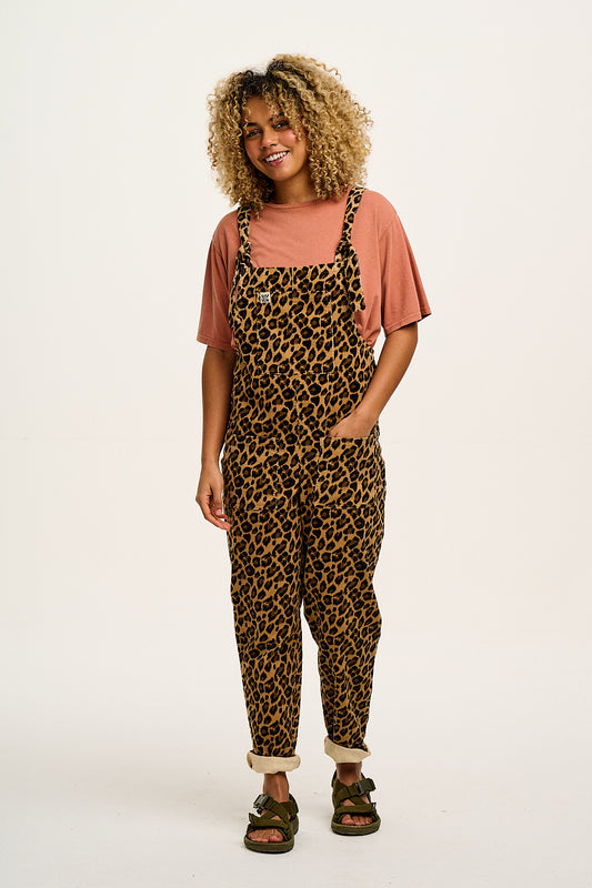 Original - Corduroy Dungarees in Leopard Print