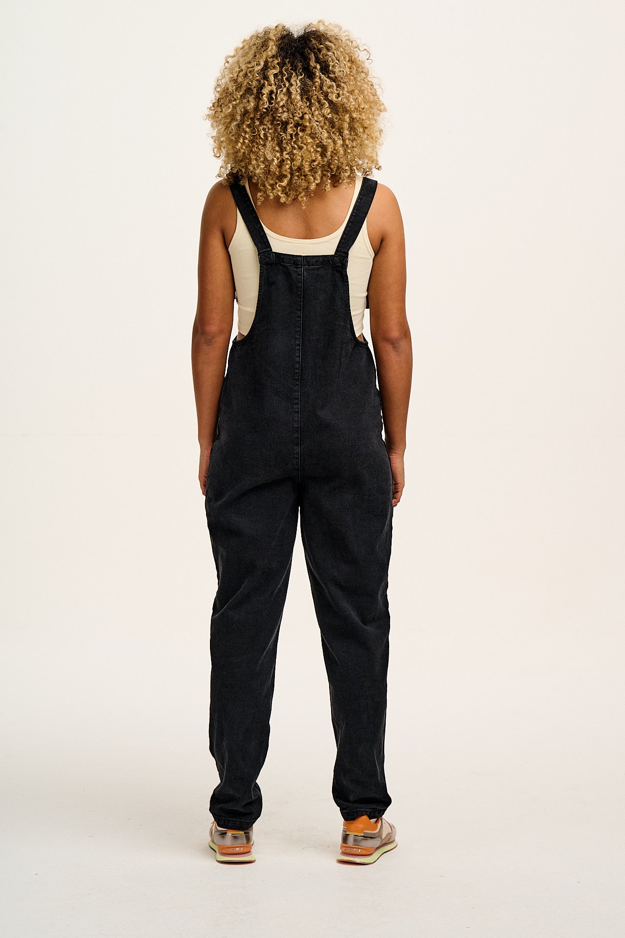 Original - Denim Dungarees in Washed Black