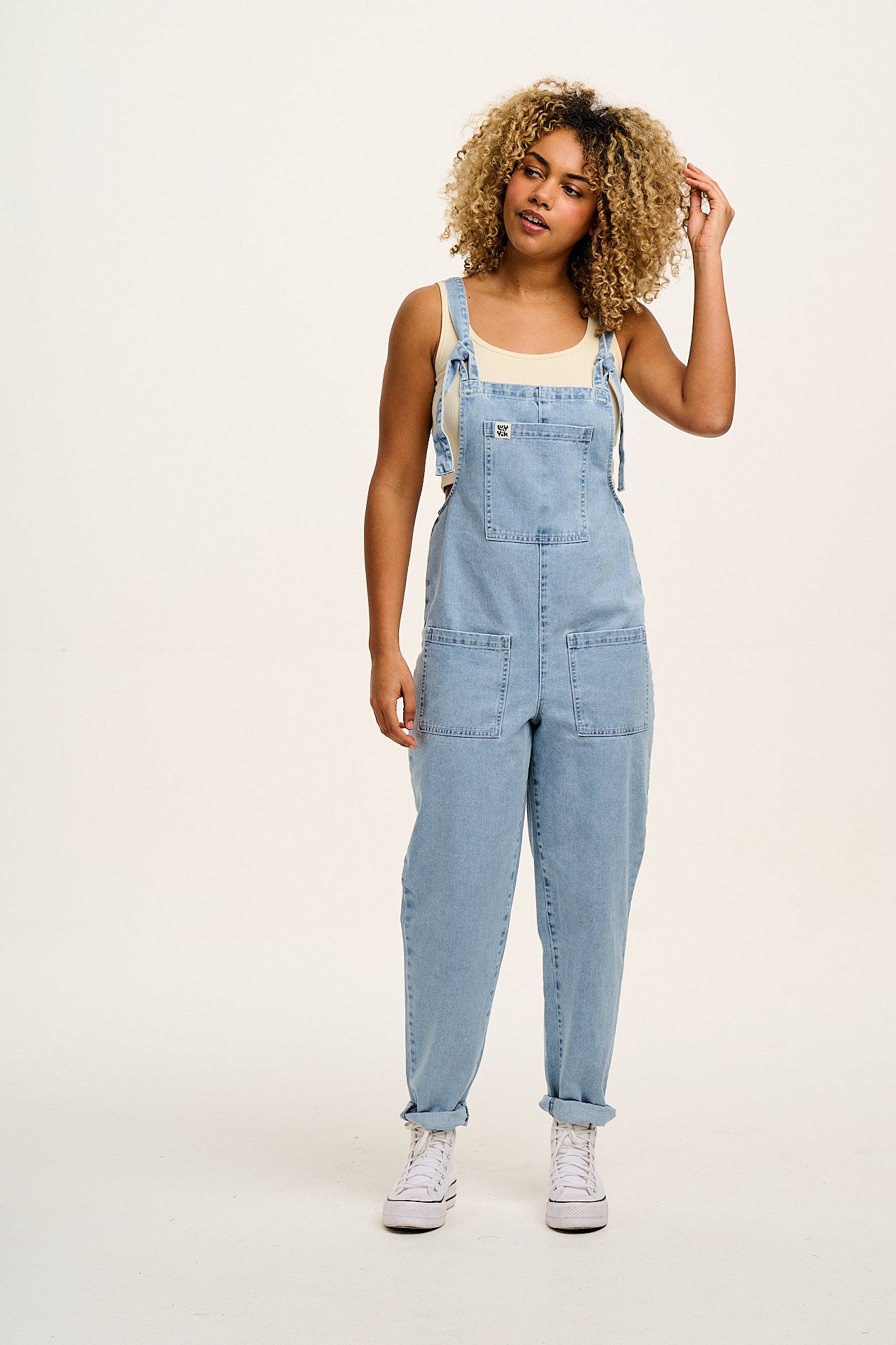 Original - Denim Dungarees in Light Wash Blue