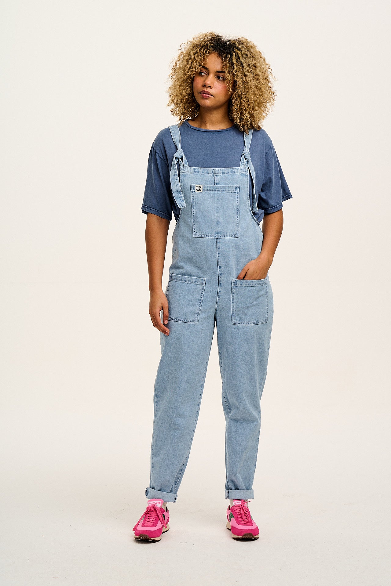 Original - Denim Dungarees in Light Wash Blue