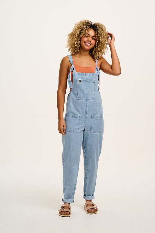 Original - Denim Dungarees in Light Wash Blue