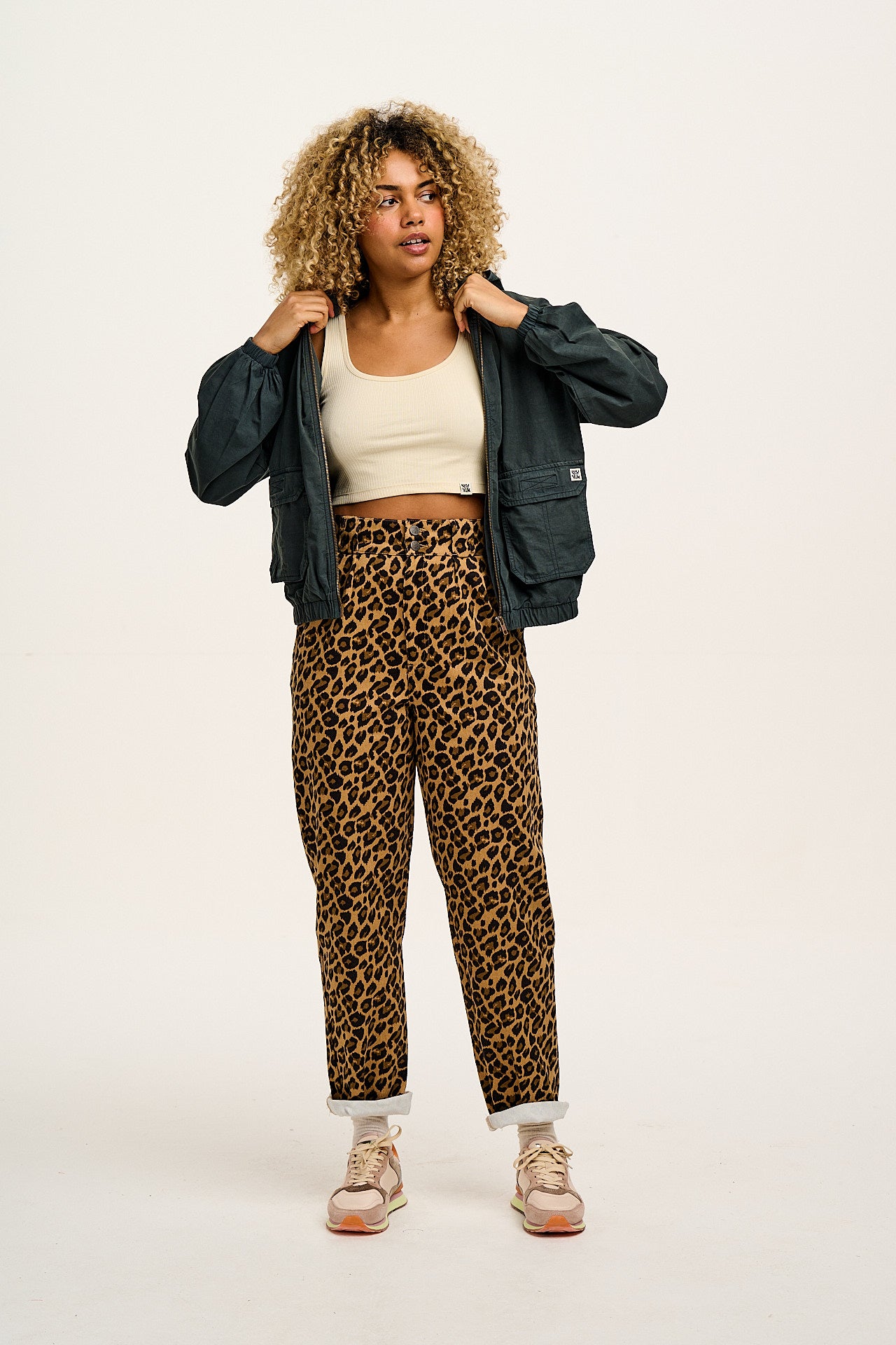 Addison Cotton Jeans Leopard Print