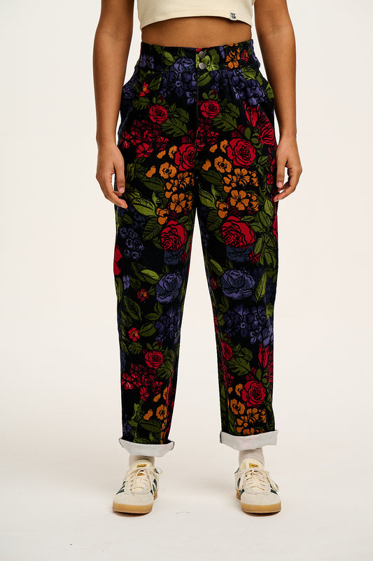 Addison - Tapered Twill Trousers in Maria Print