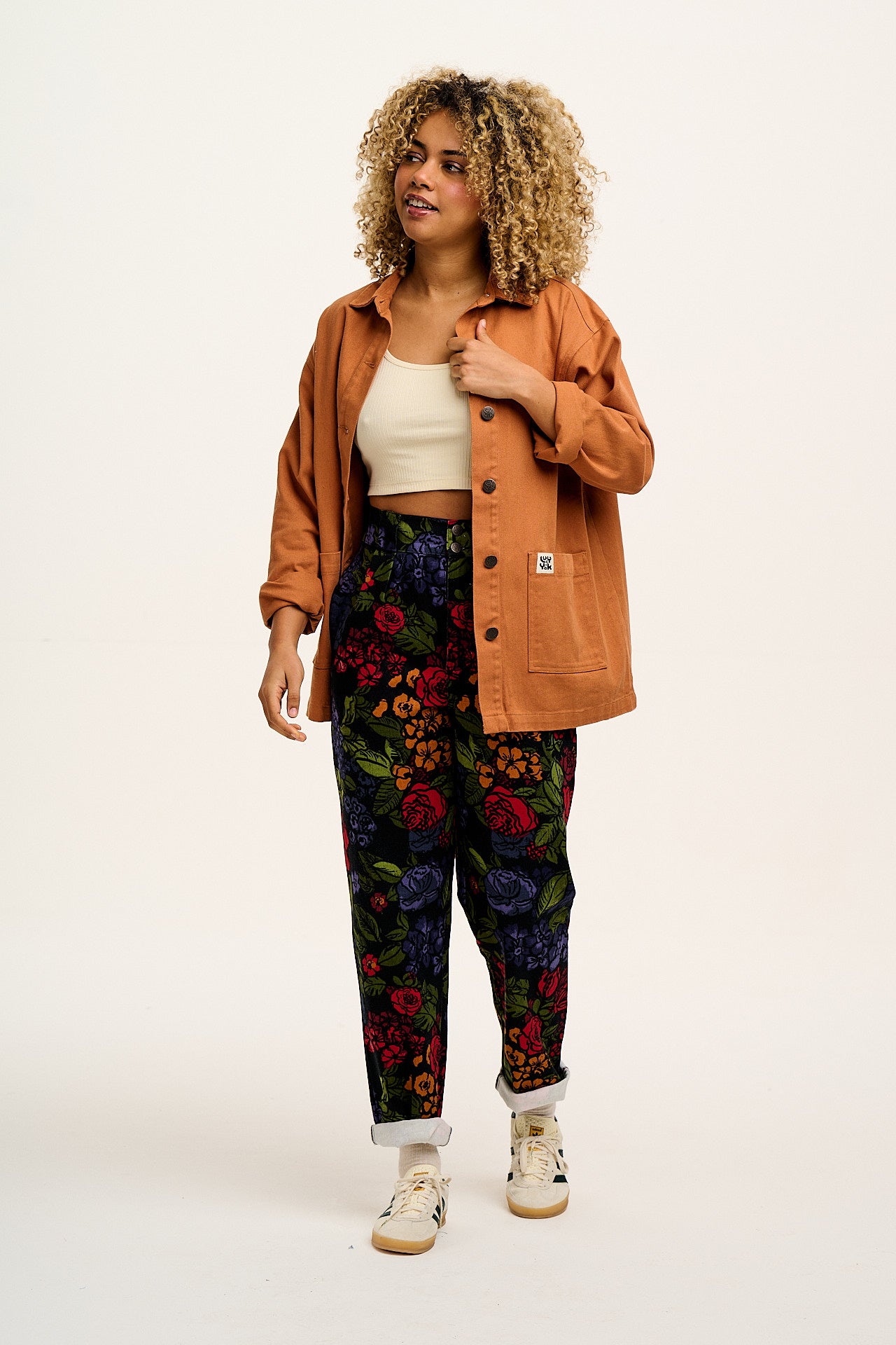 Addison - Tapered Twill Trousers in Maria Print