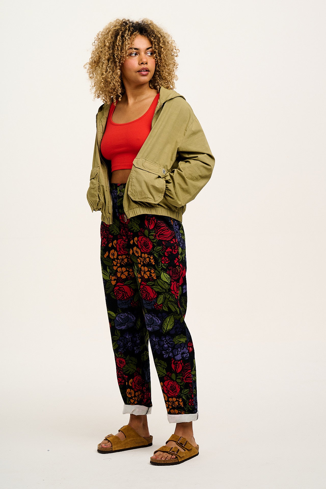 Addison - Tapered Twill Trousers in Maria Print