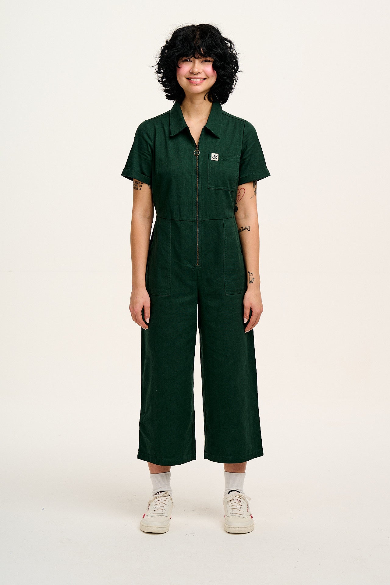 Ragan - Cotton Jumpsuit in Posy Green