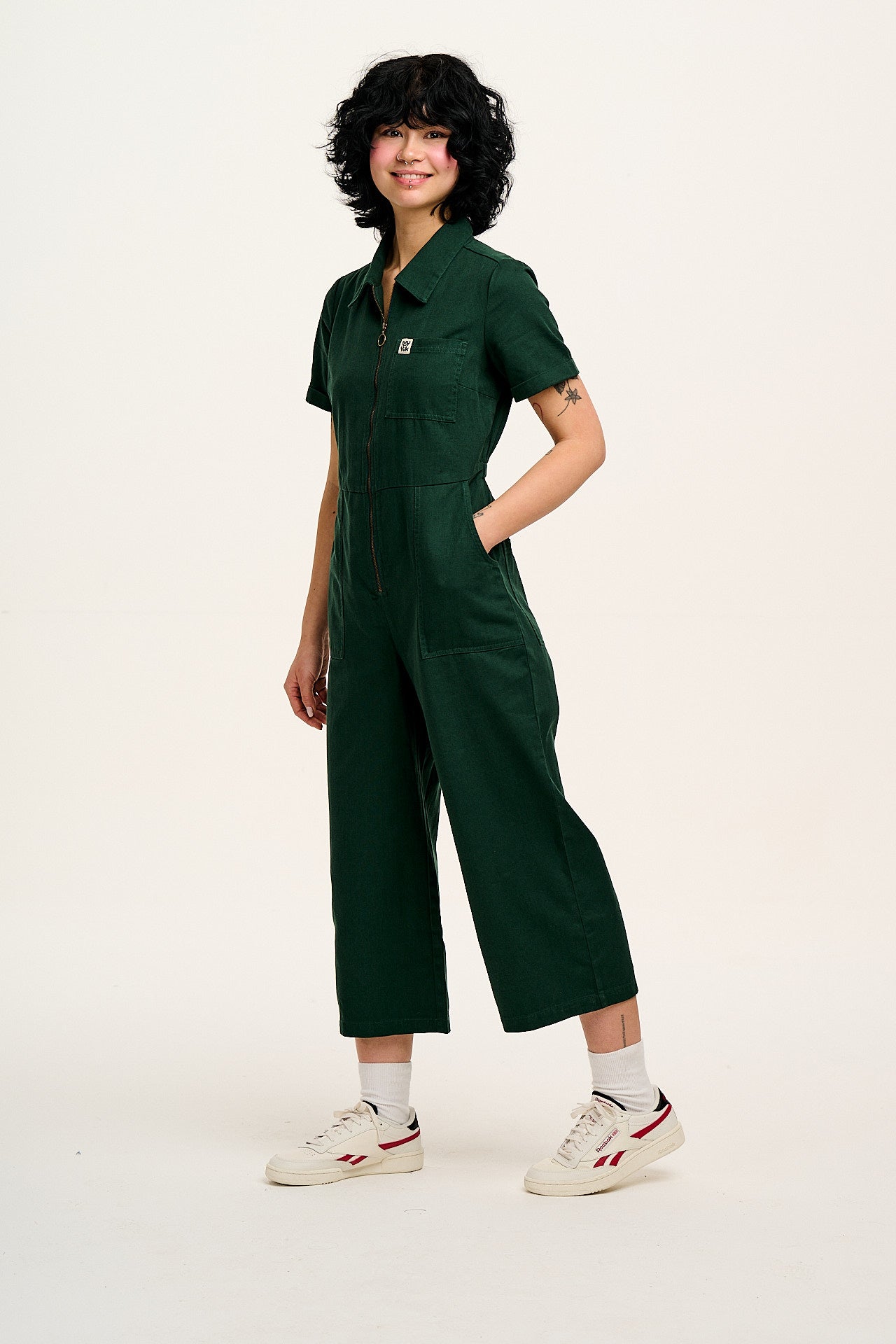 Ragan - Cotton Jumpsuit in Posy Green