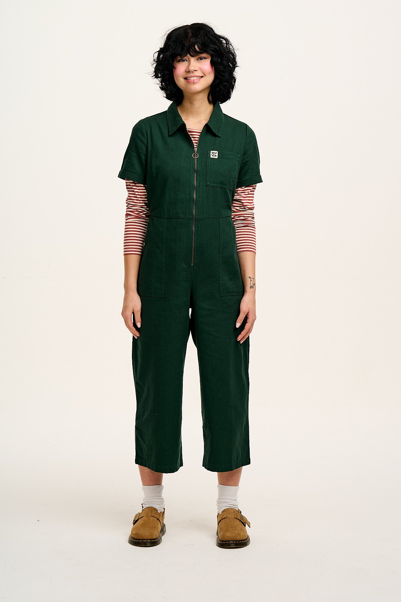 Ragan - Cotton Jumpsuit in Posy Green