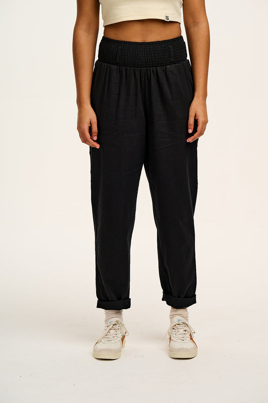 Alexa - Cotton Trousers in Black