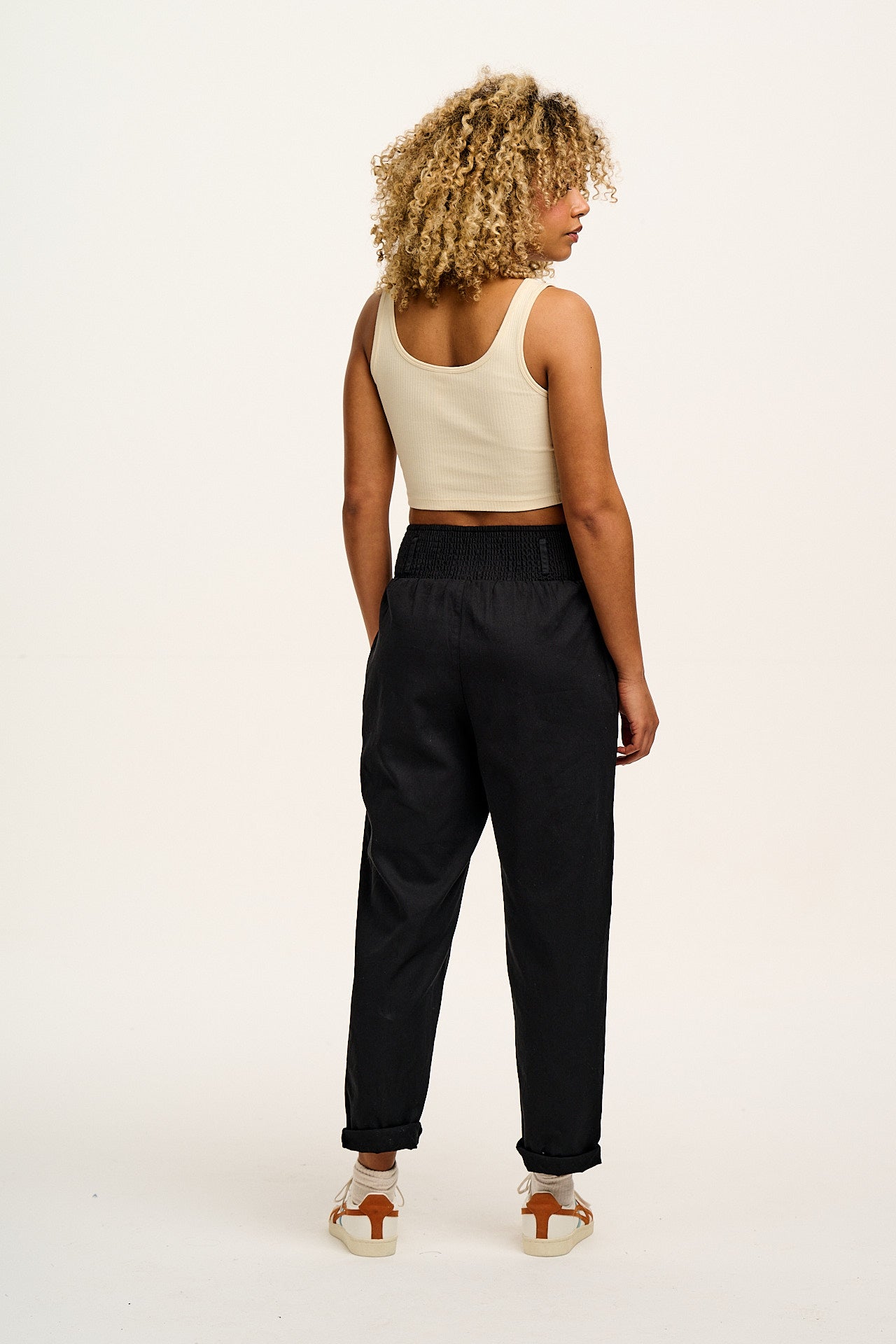 Alexa - Cotton Trousers in Black