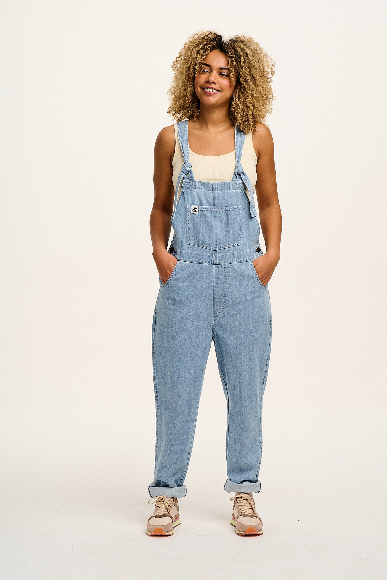 Reuben - Denim Dungarees in Light Wash Blue