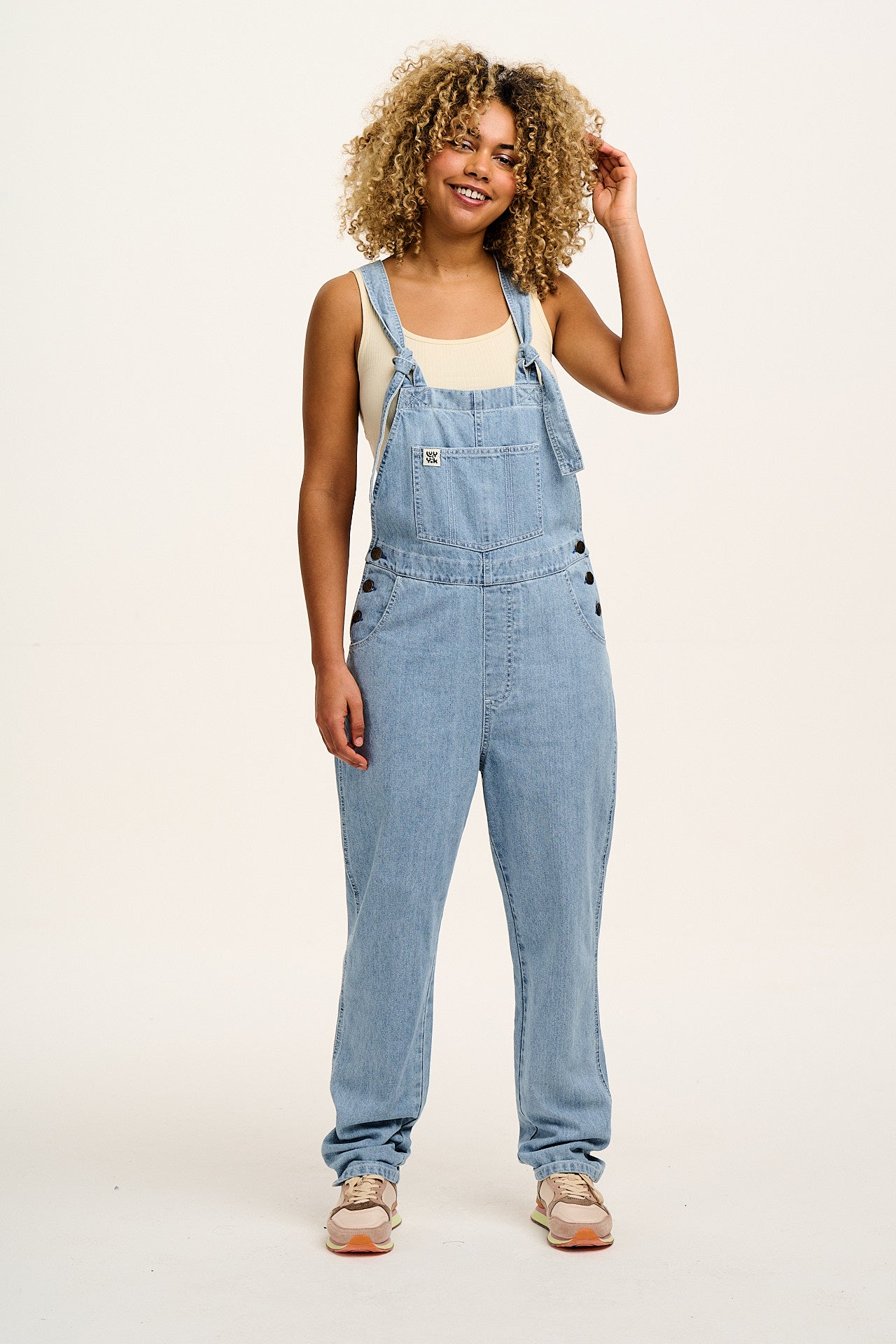 Reuben - Denim Dungarees in Light Wash Blue