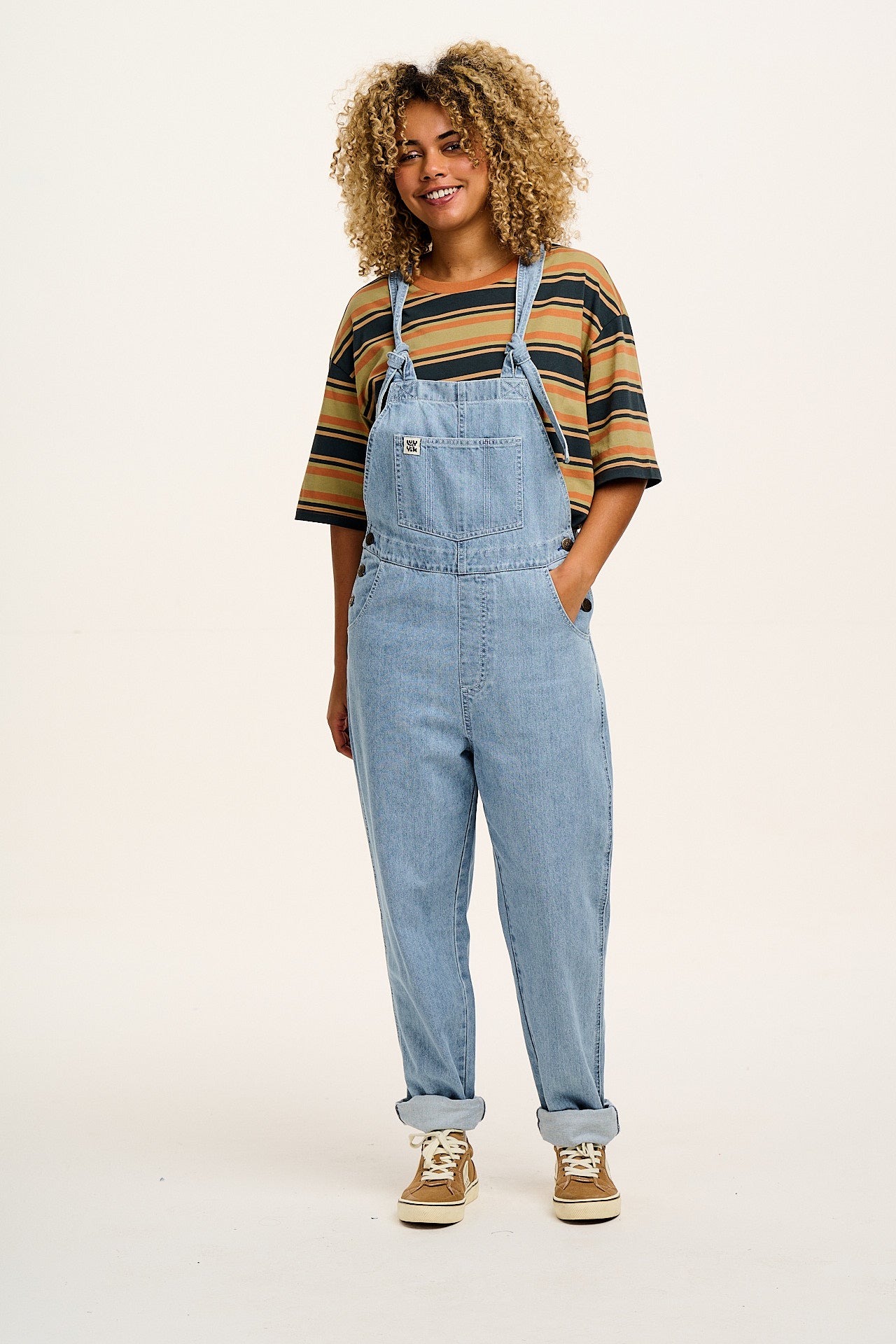 Reuben - Denim Dungarees in Light Wash Blue