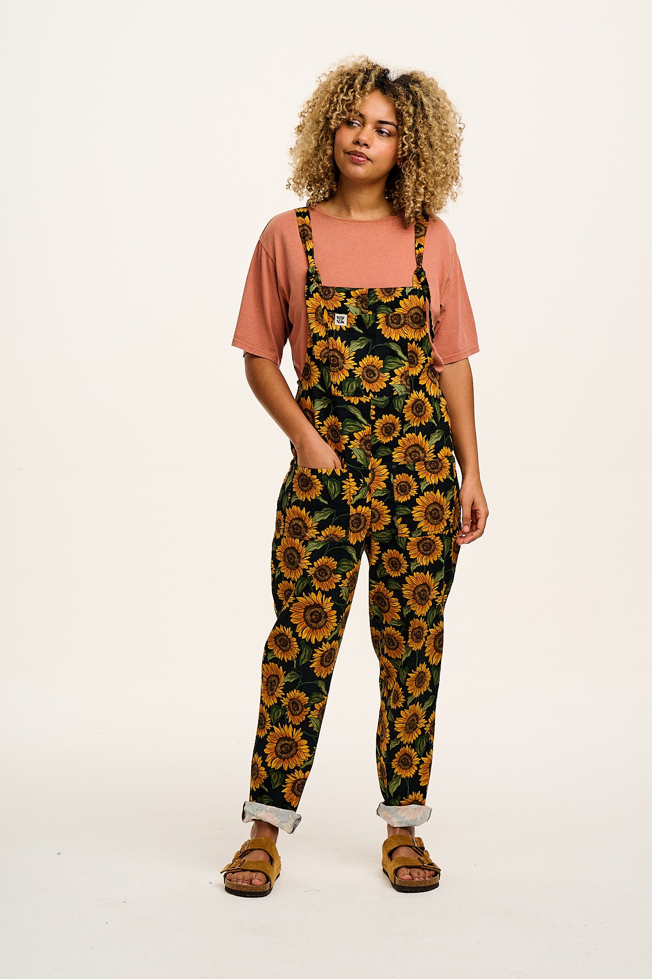 Original Cotton Dungarees Sunflower Print
