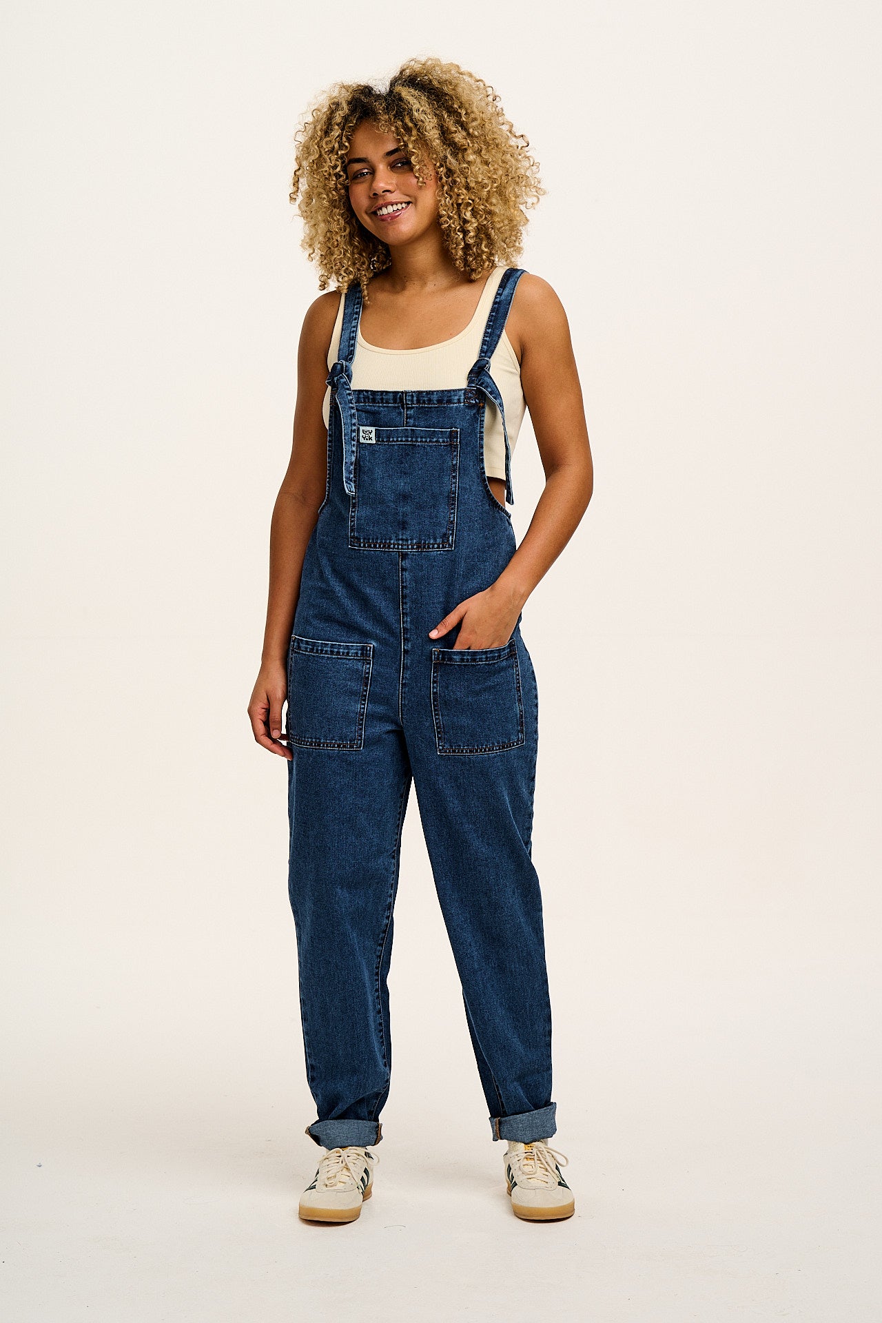 Original - Denim Dungarees in Mid Wash Blue