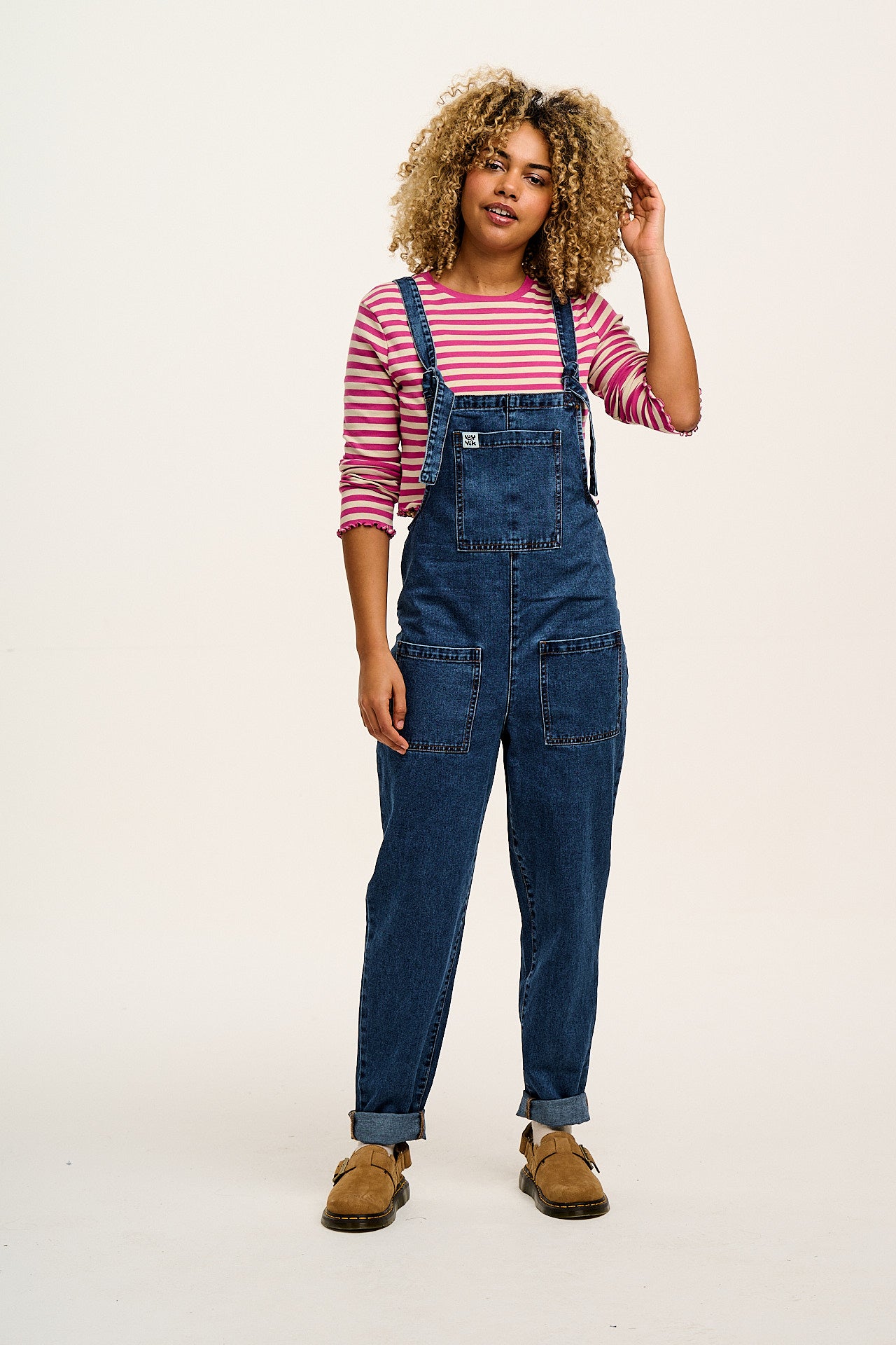 Original - Denim Dungarees in Mid Wash Blue