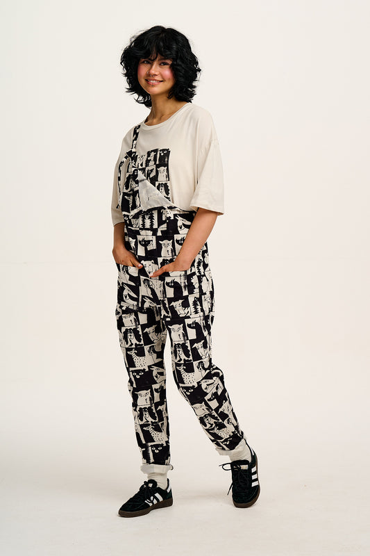 L.E. Original - Twill Dungarees in Artist Print by Enikö Eged