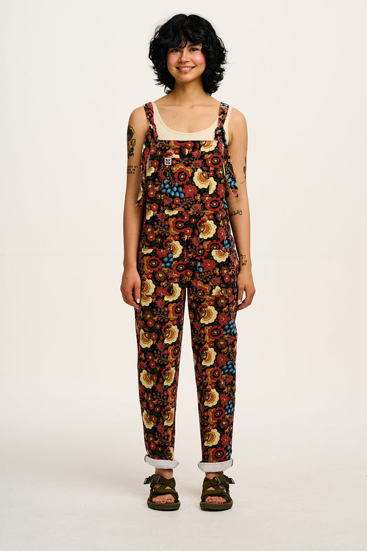 Original - Corduroy Dungarees in Ola Floral Print