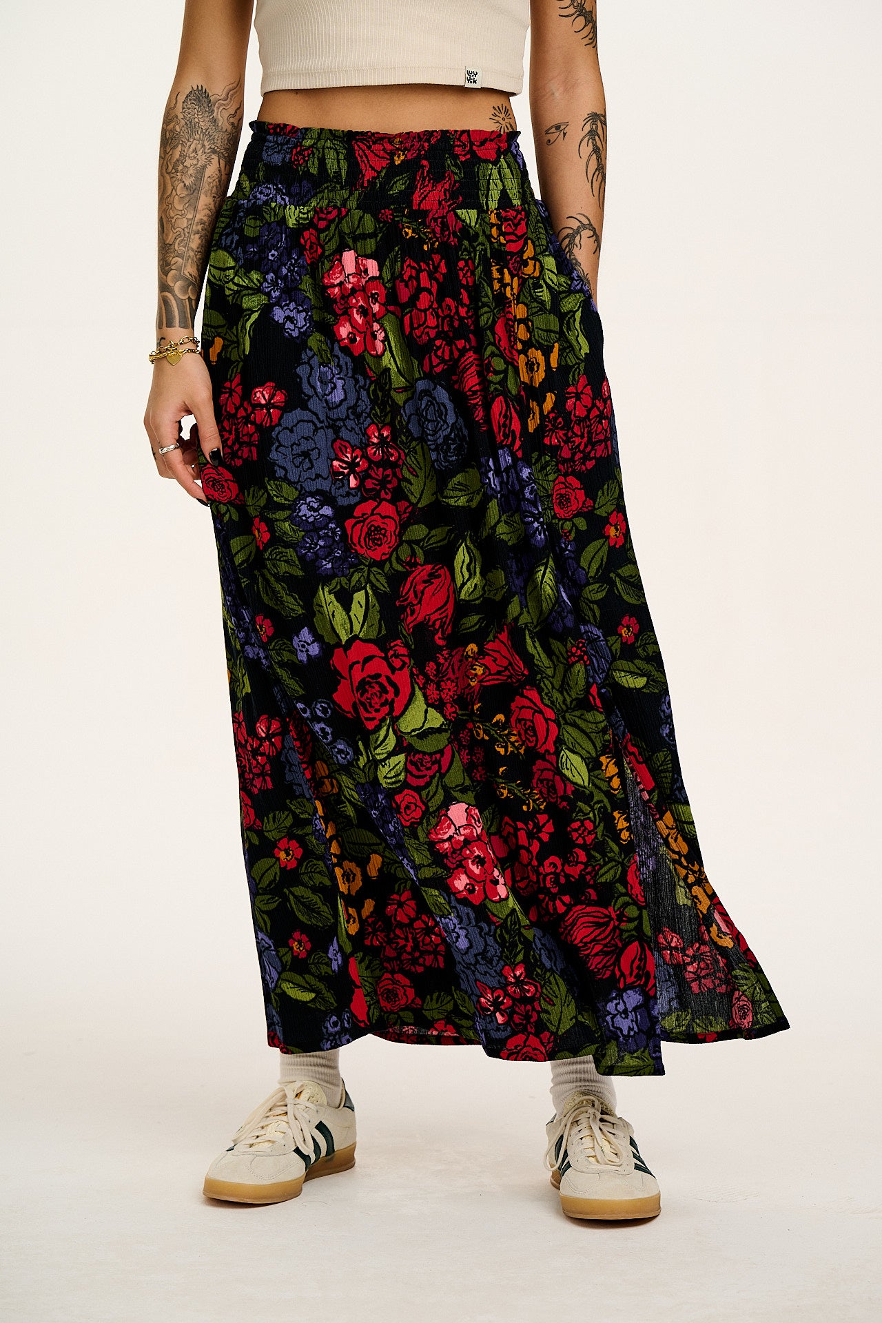 Poppy - Elasticated Waist Skirt in Maria Print