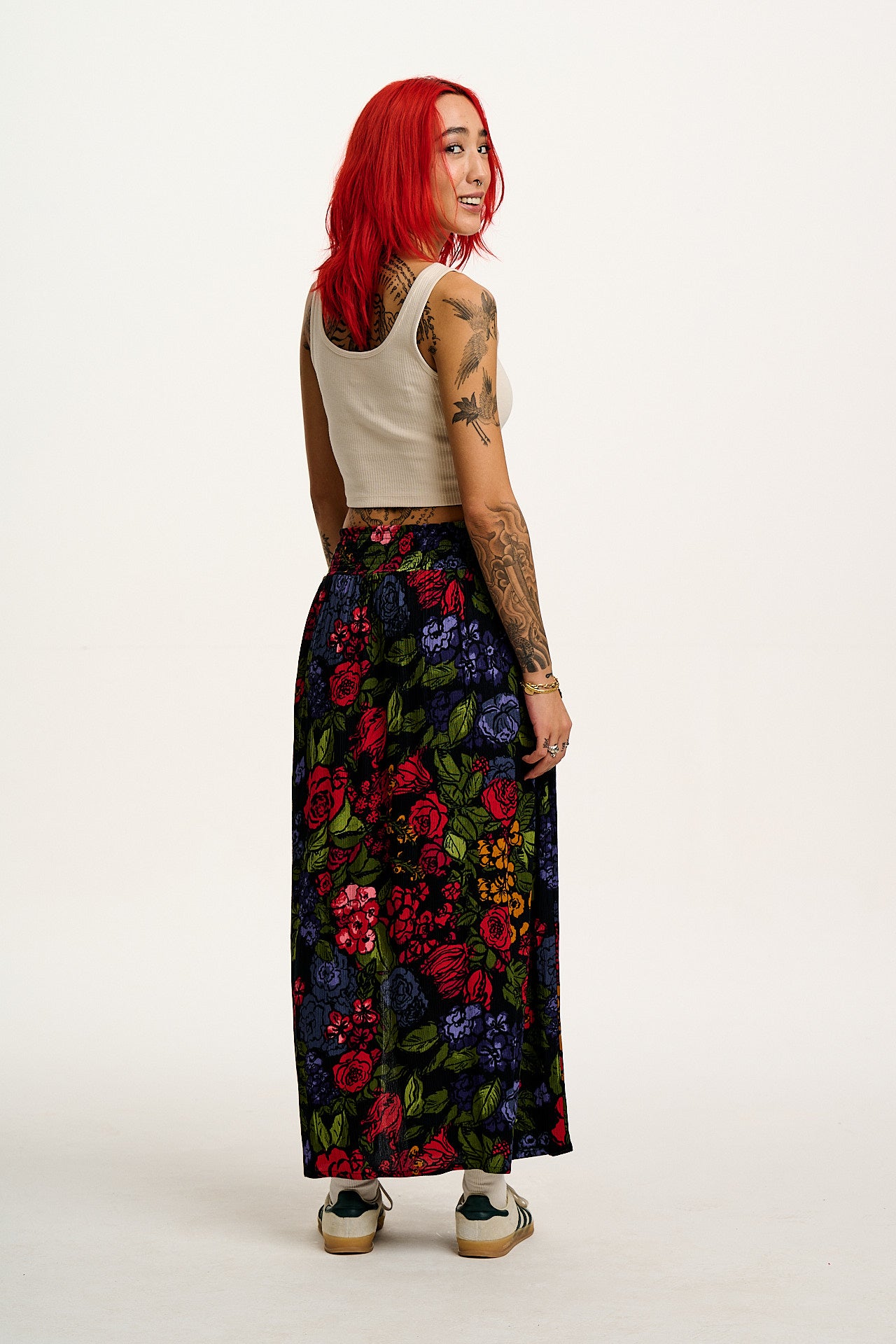 Poppy - Elasticated Waist Skirt in Maria Print