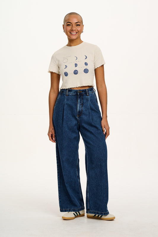 L.E. Greta - Cropped Cotton Top in Artist Print by Wen Yee Kok