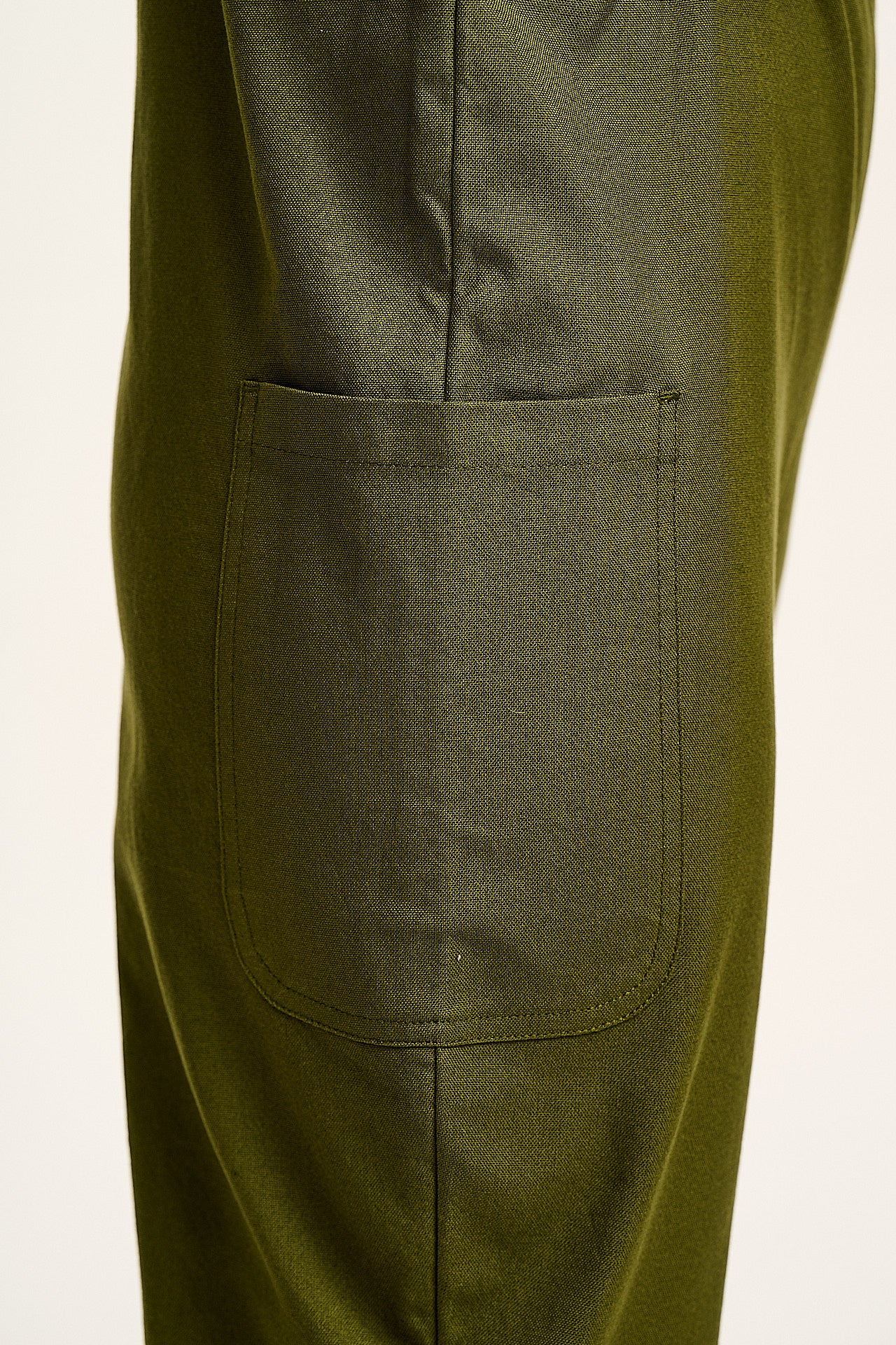 Una - Cotton Dungarees in Khaki Green