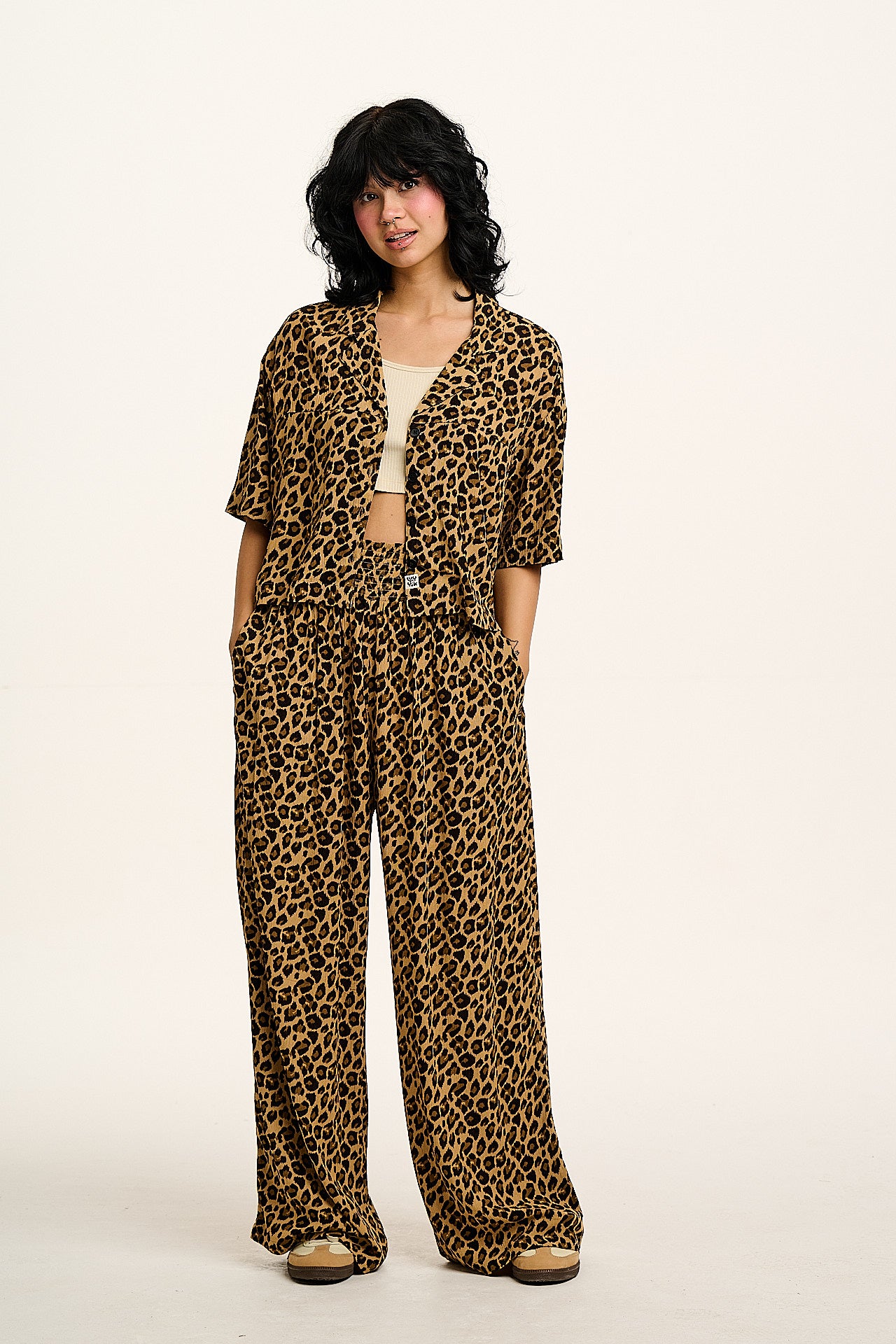 Alfie - Short Sleeve Shirt in Leopard Print