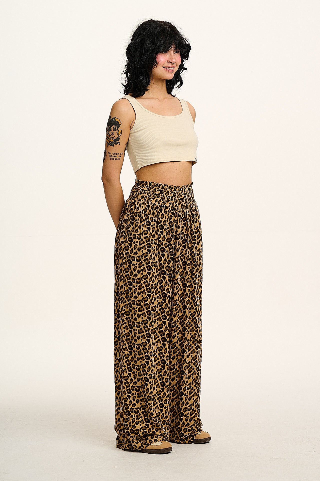 Jody - Trousers in Leopard Print