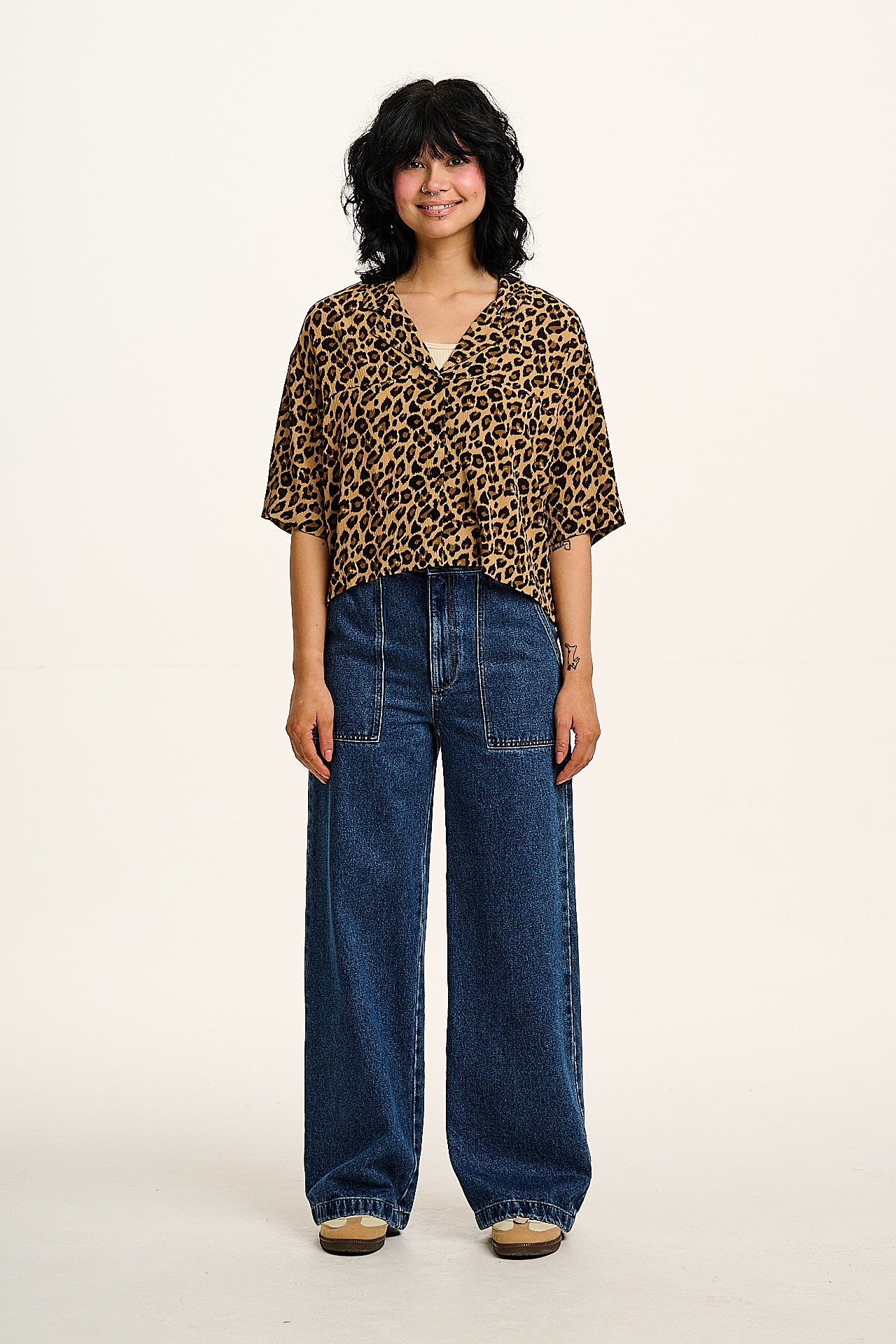 Alfie - Short Sleeve Shirt in Leopard Print